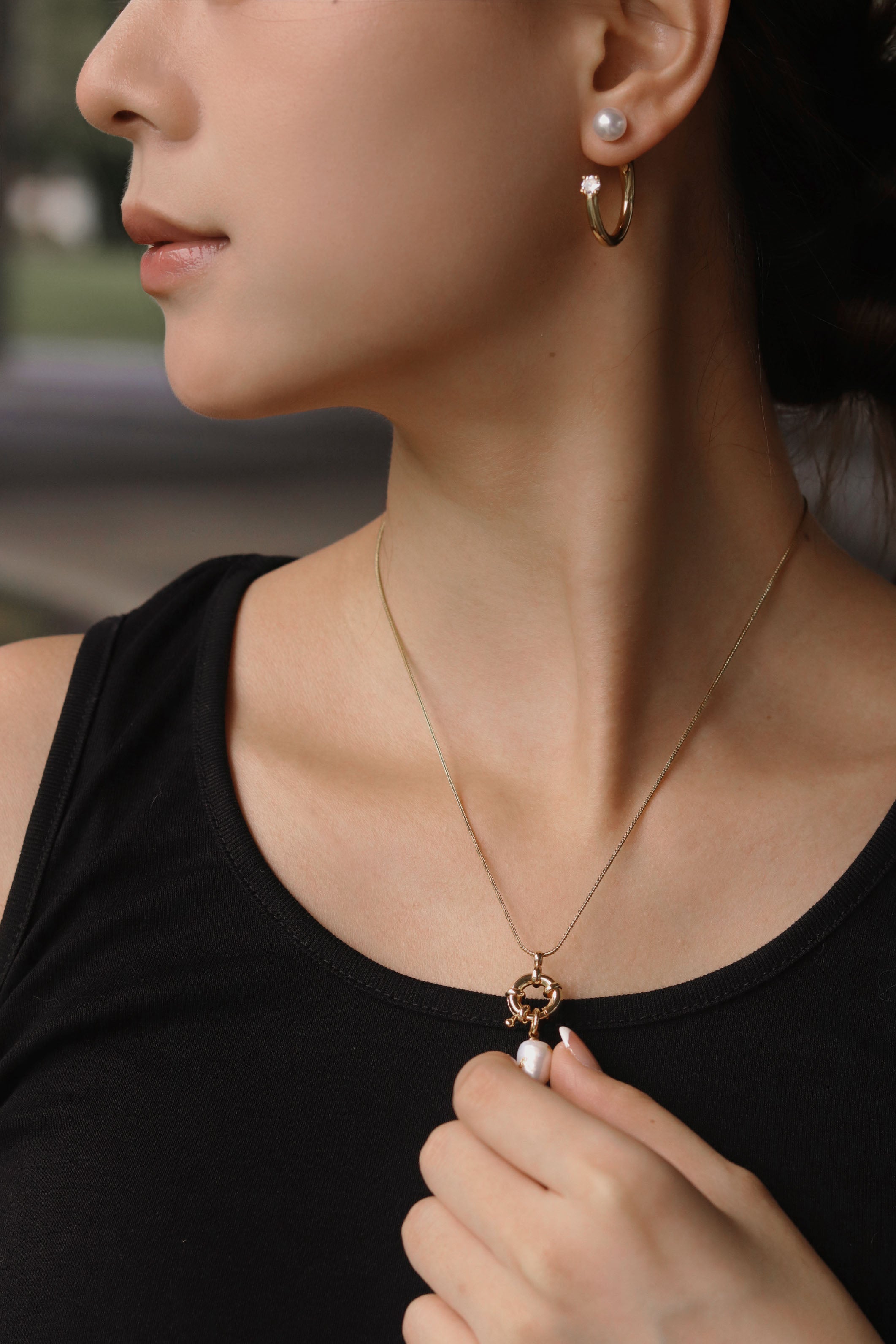 French Retro Natural Pearl DIY Detachable Pendant Necklace Female Beaded Stacking Clavicle Chain