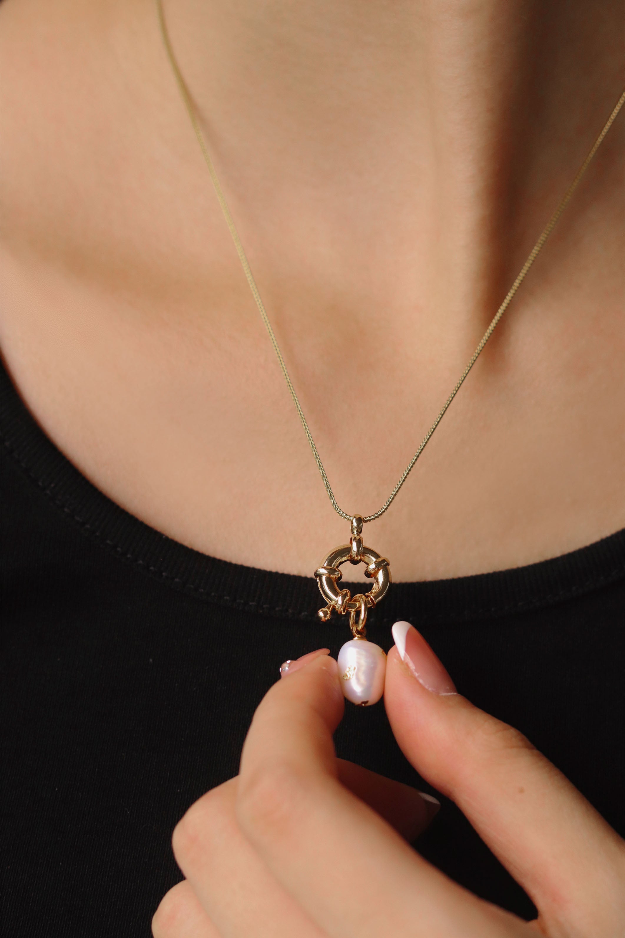 French Retro Natural Pearl DIY Detachable Pendant Necklace Female Beaded Stacking Clavicle Chain