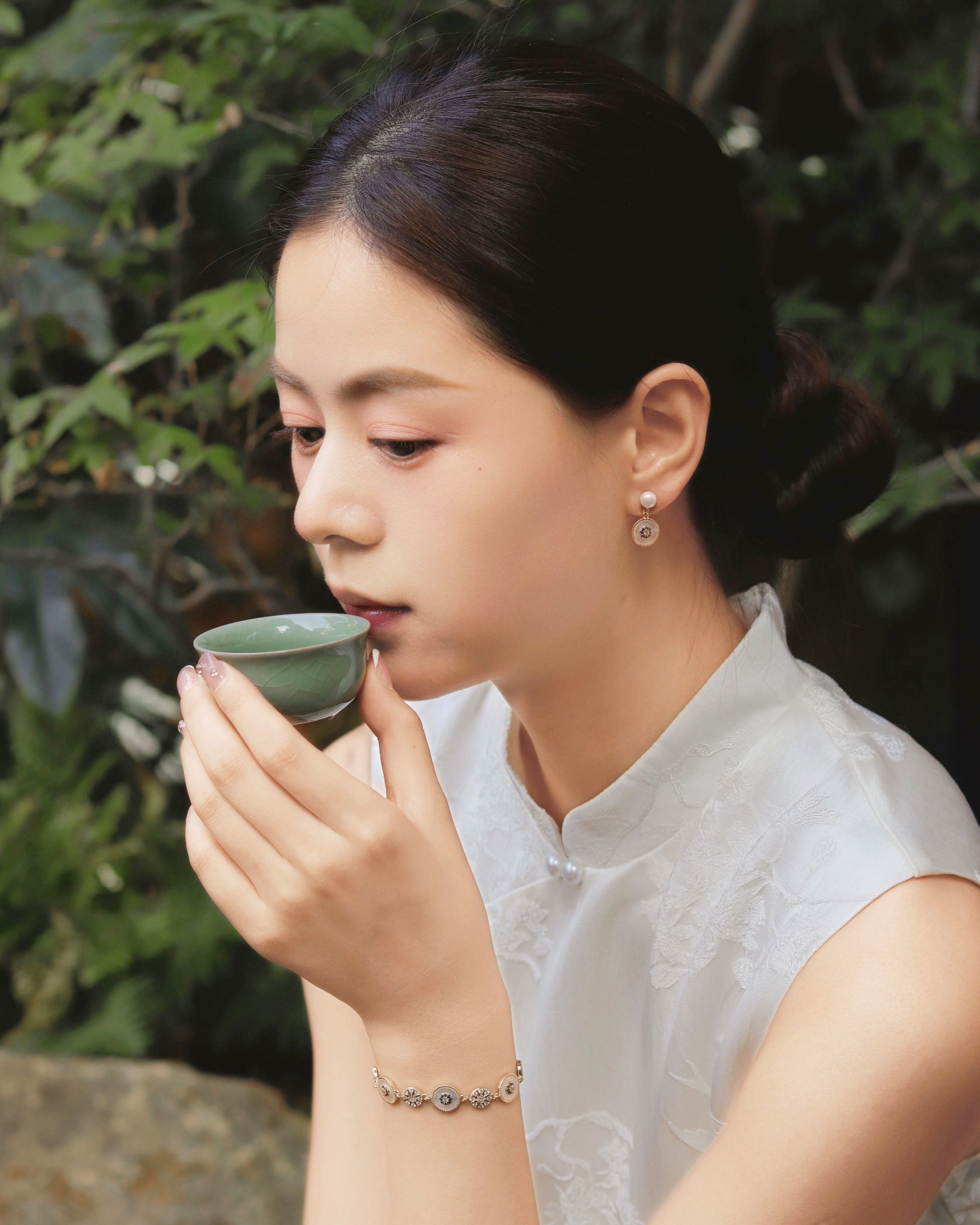 Natural Shell & Pearl Drop Earrings