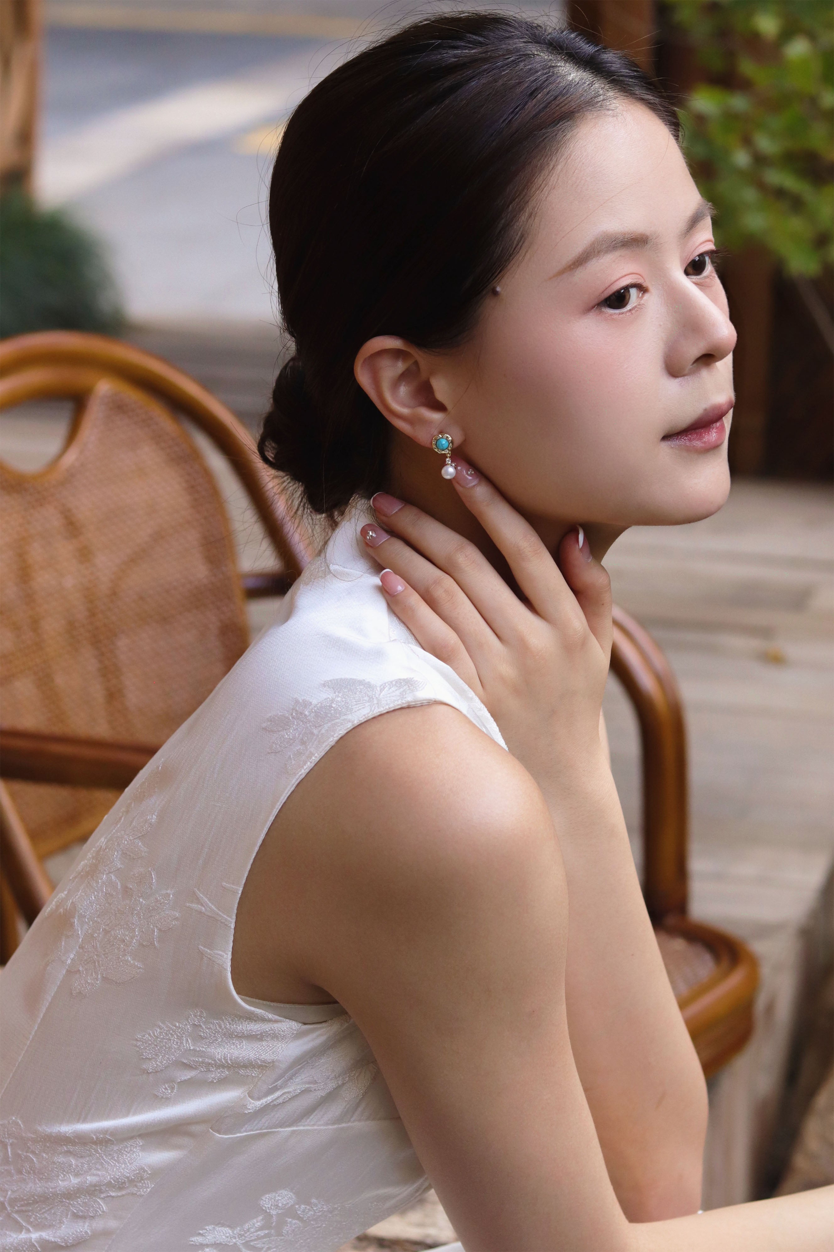 Eastern Floral Sunburst Drop Earrings