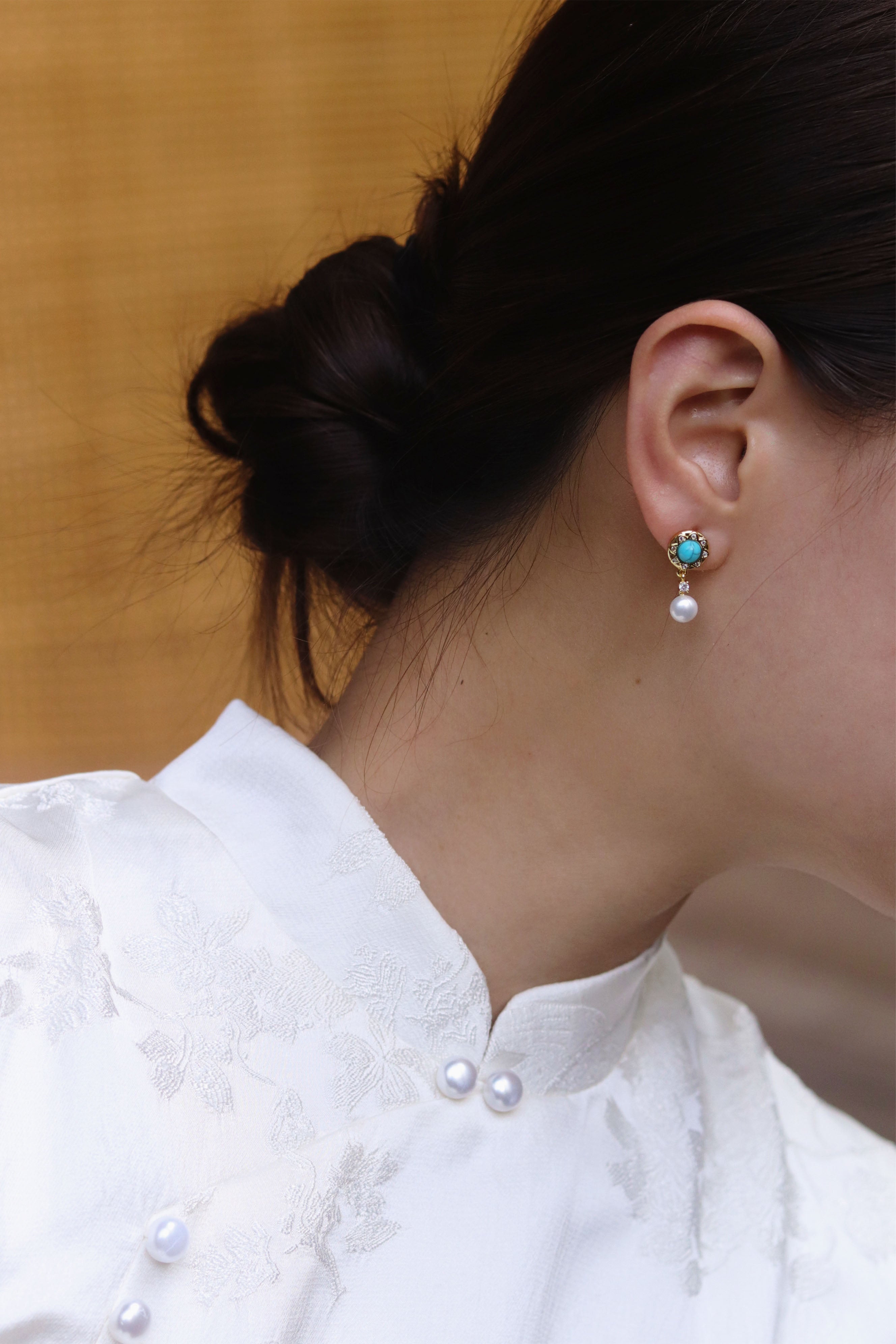 Eastern Floral Sunburst Drop Earrings