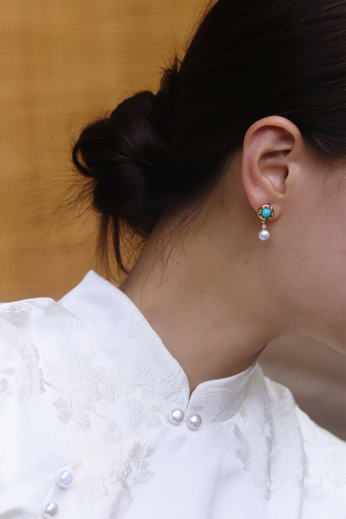 Eastern Floral Sunburst Drop Earrings