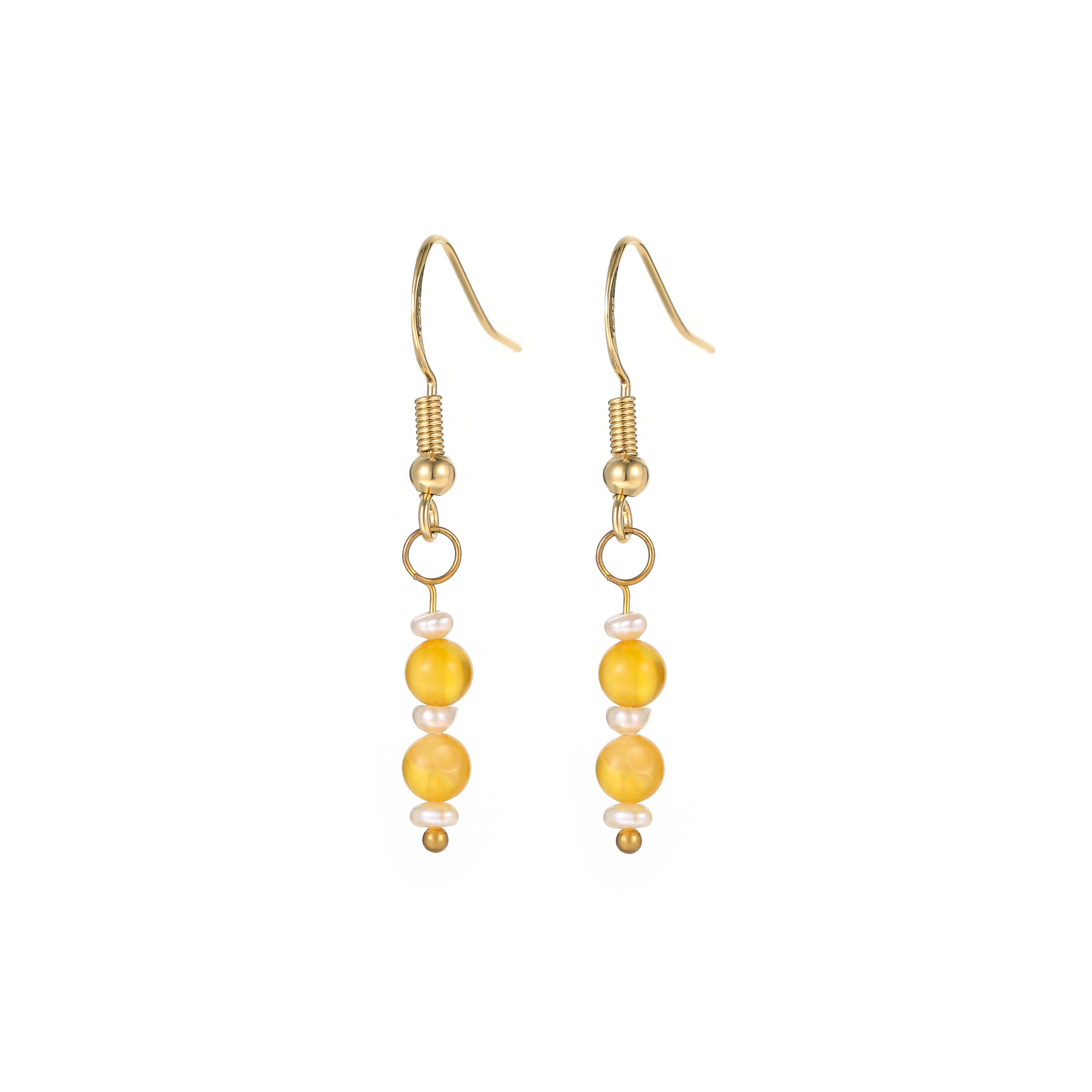 Natural Pearl Mala Agate Drop Earrings