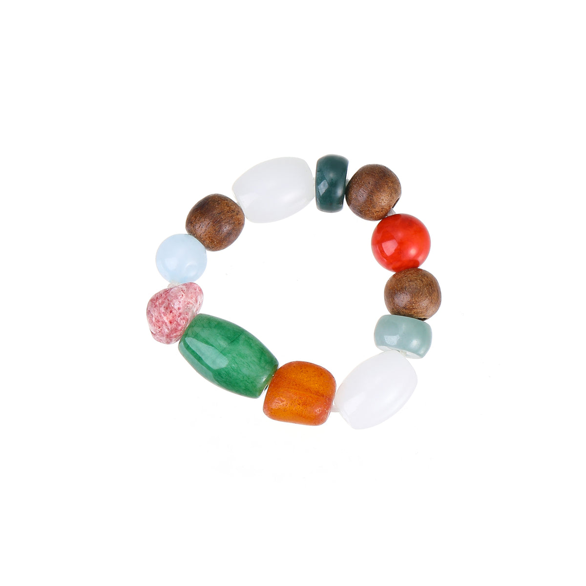 Multi-Gemstone Handmade Elastic Ring