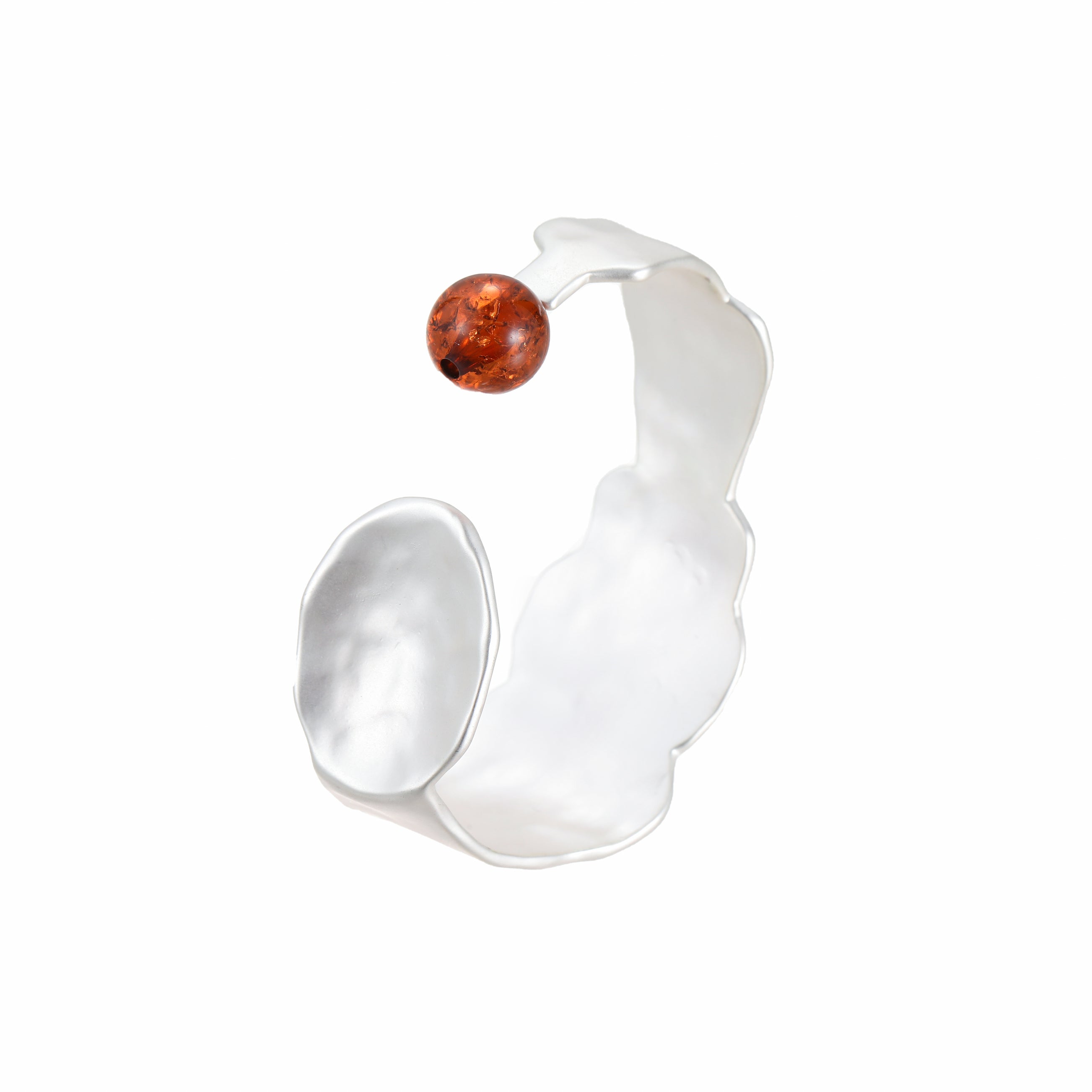 Minimalist Design Bracelet Silver-white Round Spoon-shaped Bracelet Modern and Fashion Women's Bracelet