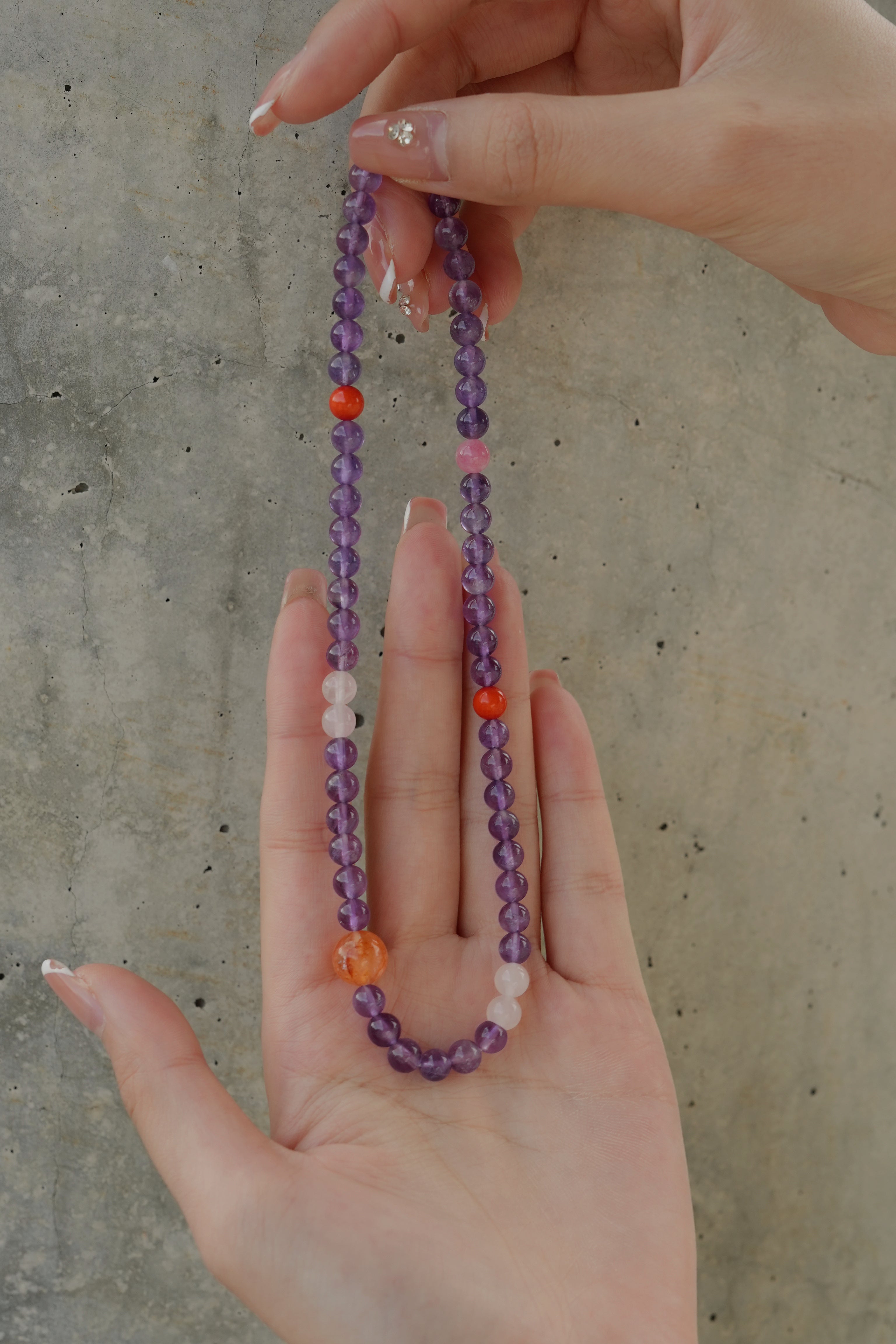 Multi-Layer Amethyst Beaded Bracelet Natural Crystal Bracelet Calming Down