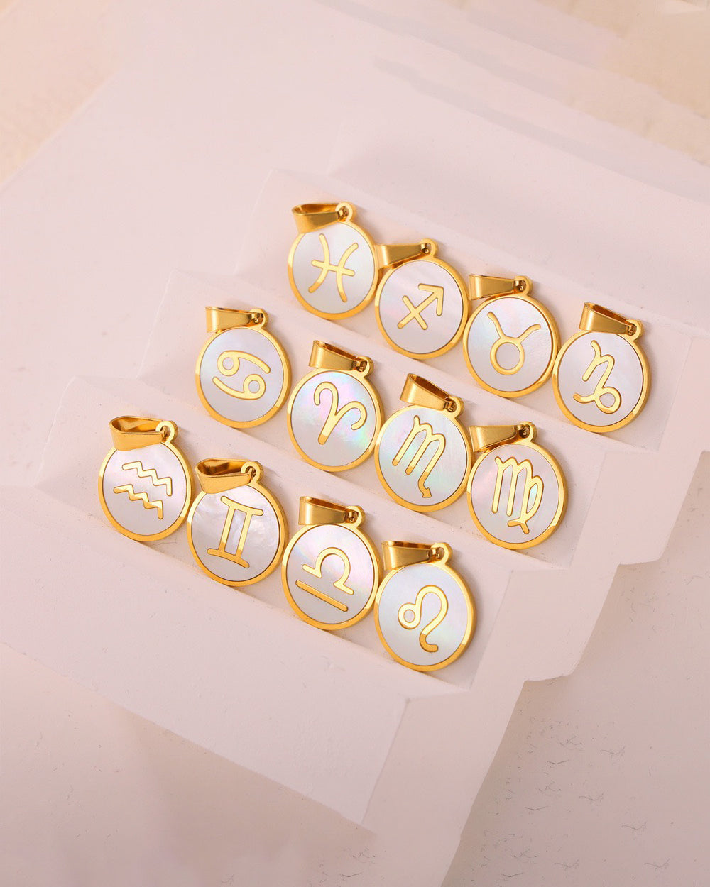 Pisces Zodiac Mother of Pearl Charm