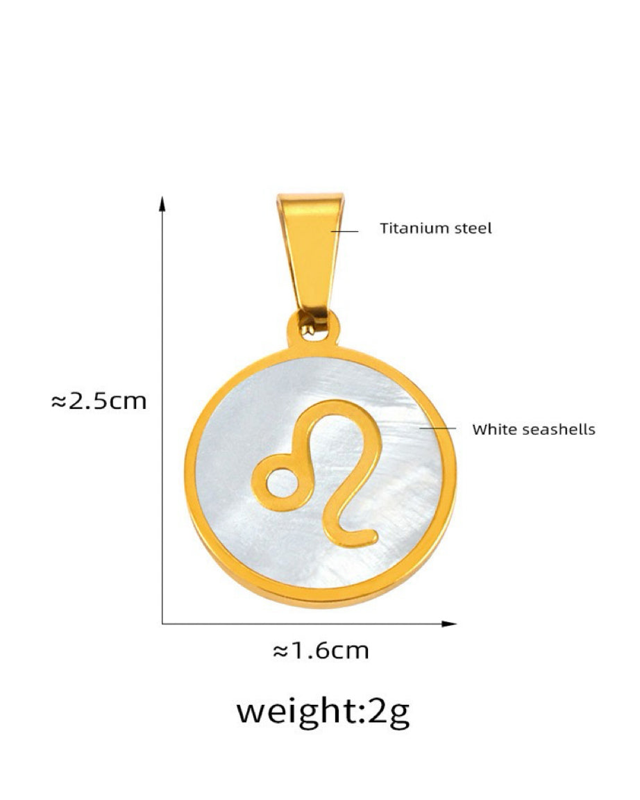 Leo Zodiac Mother of Pearl Charm