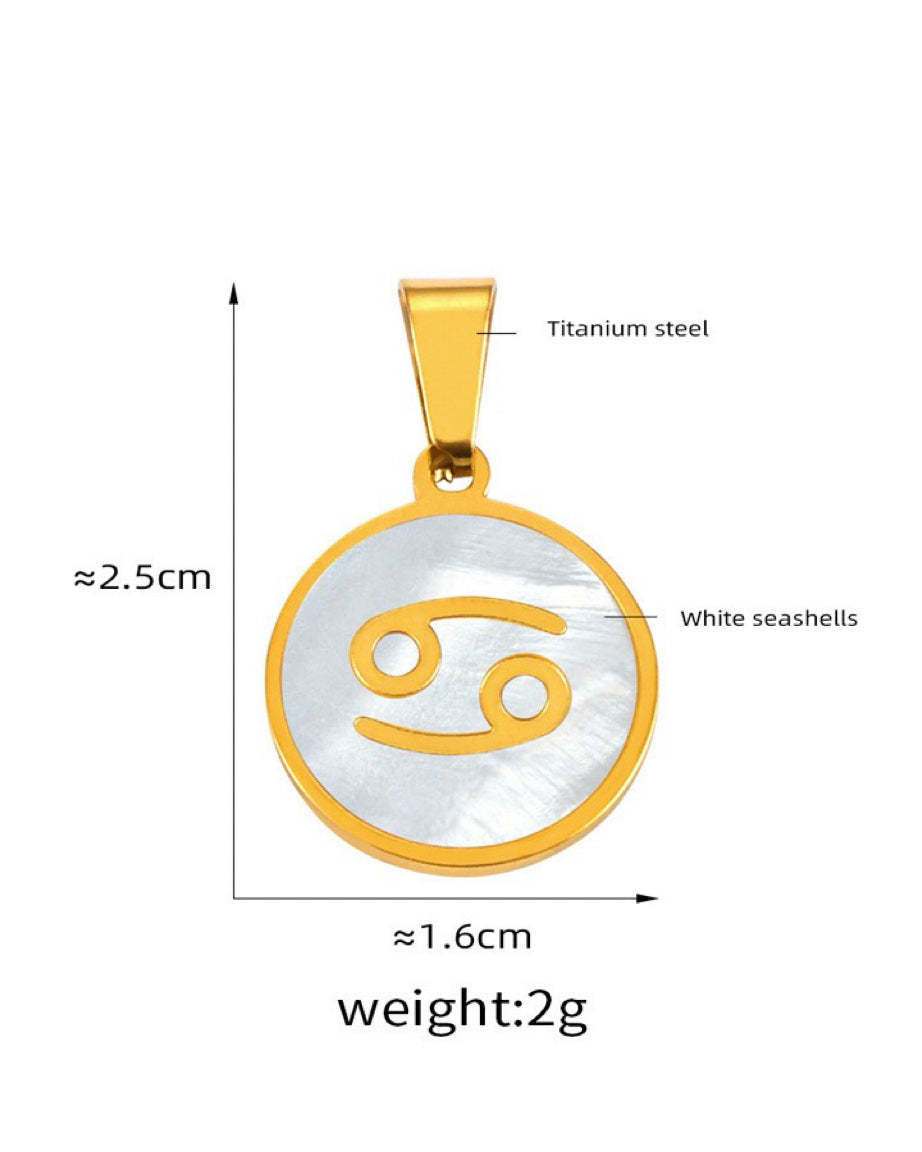 Cancer Zodiac Mother of Pearl Charm