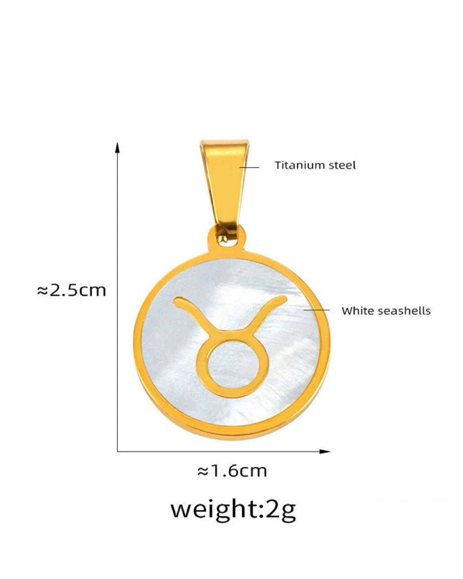 Taurus Zodiac Mother of Pearl Charm