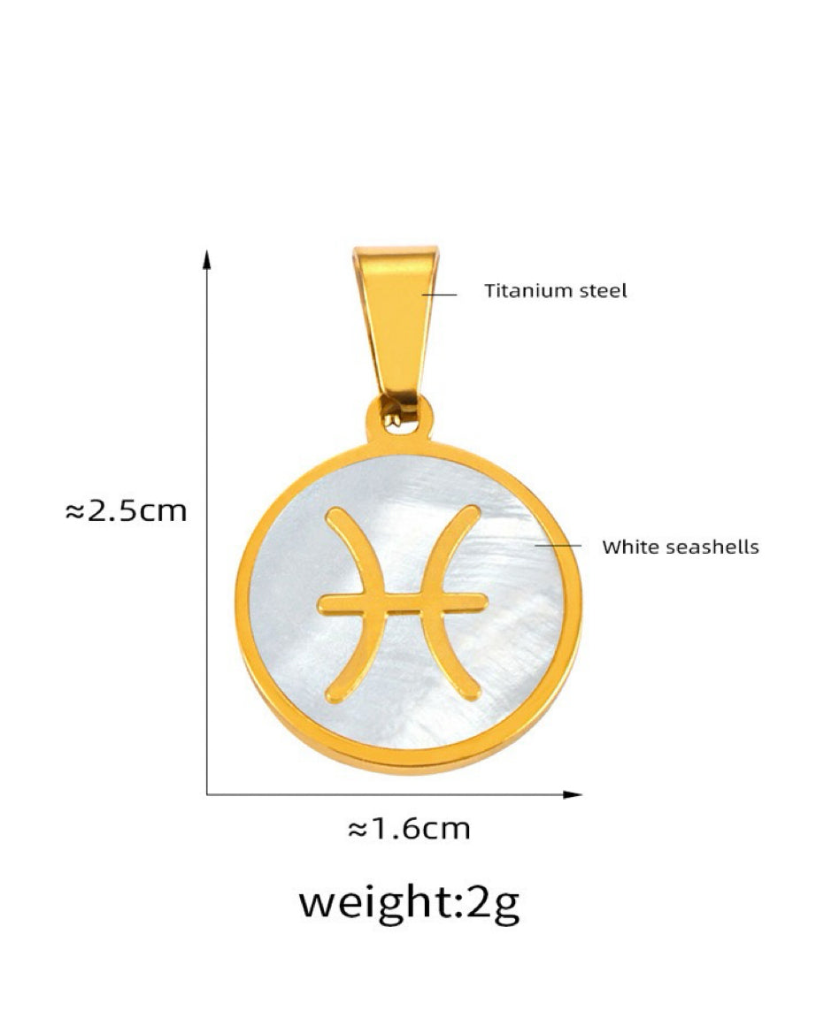 Pisces Zodiac Mother of Pearl Charm