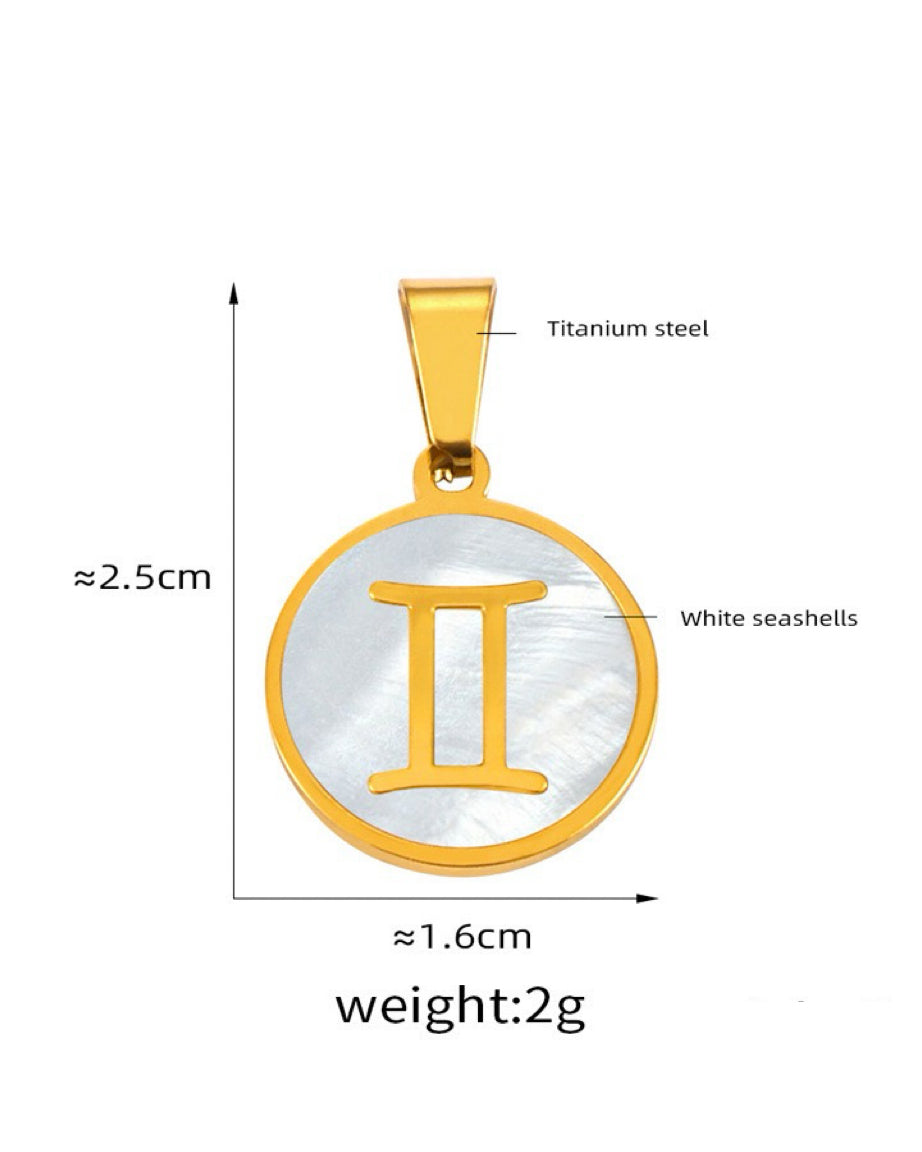 Gemini Zodiac Mother of Pearl Charm