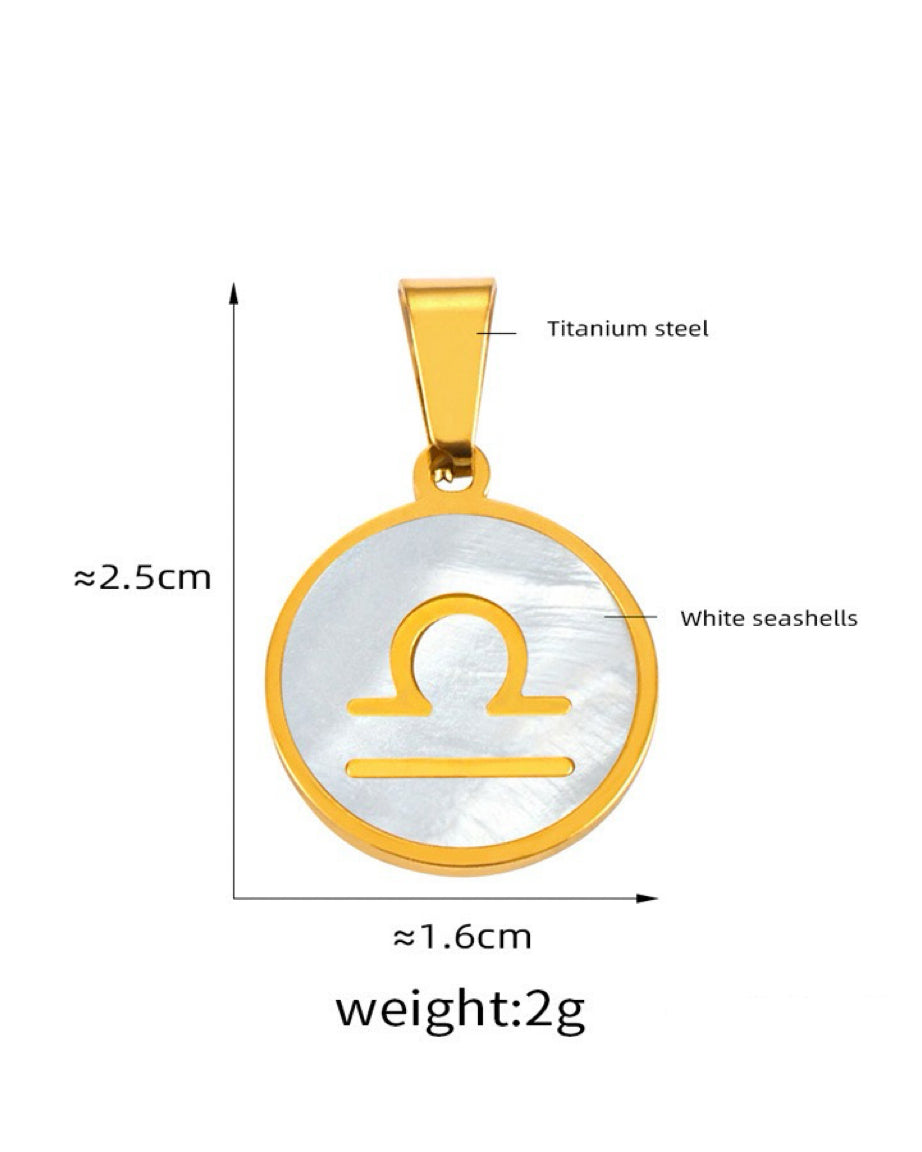 Libra Zodiac Mother of Pearl Charm