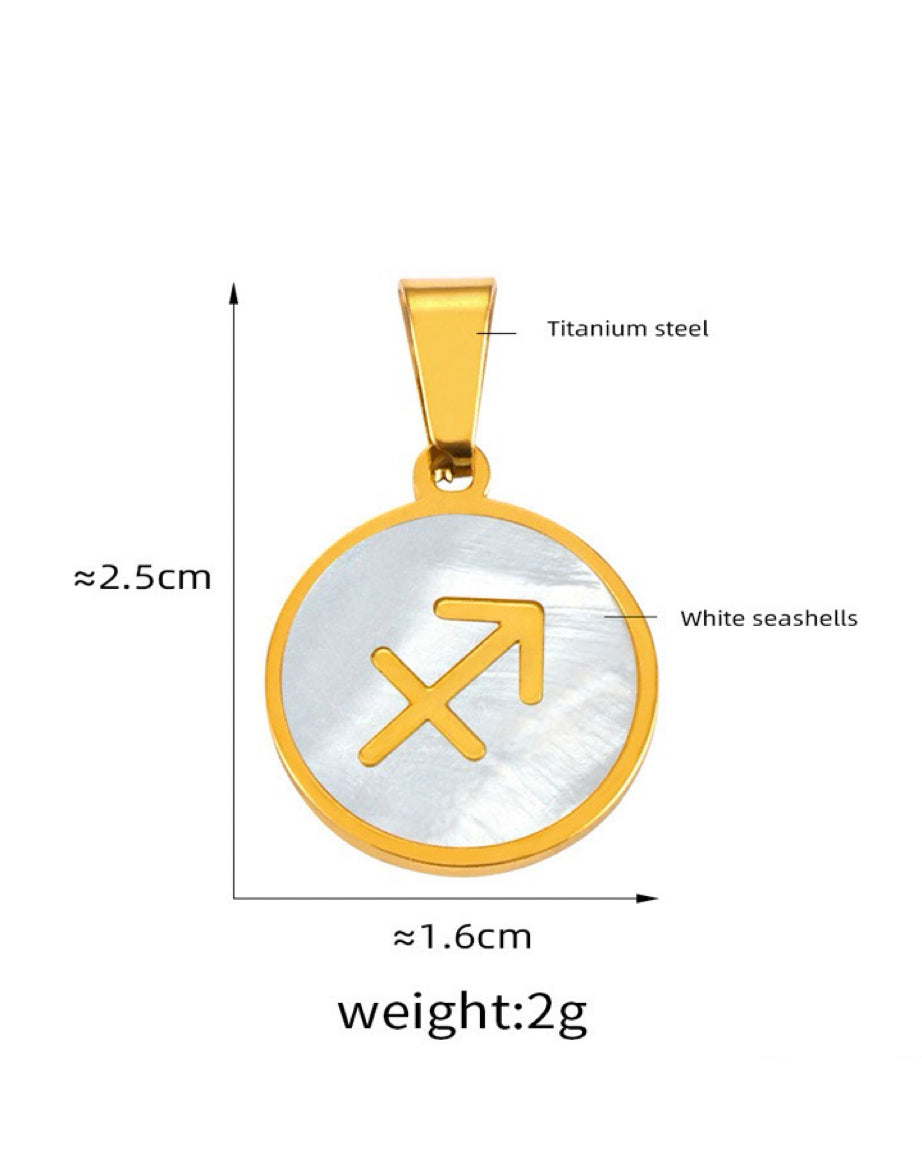 Sagittarius Zodiac Mother of Pearl Charm