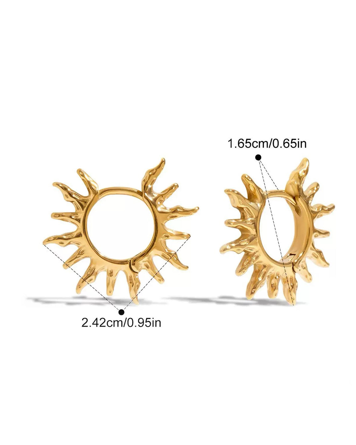 Sun Ray Huggie Hoop Earrings