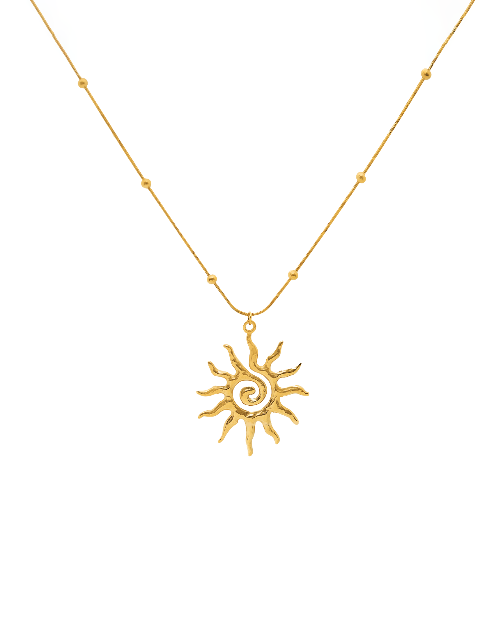 solar spiral necklace gold spiral pendant