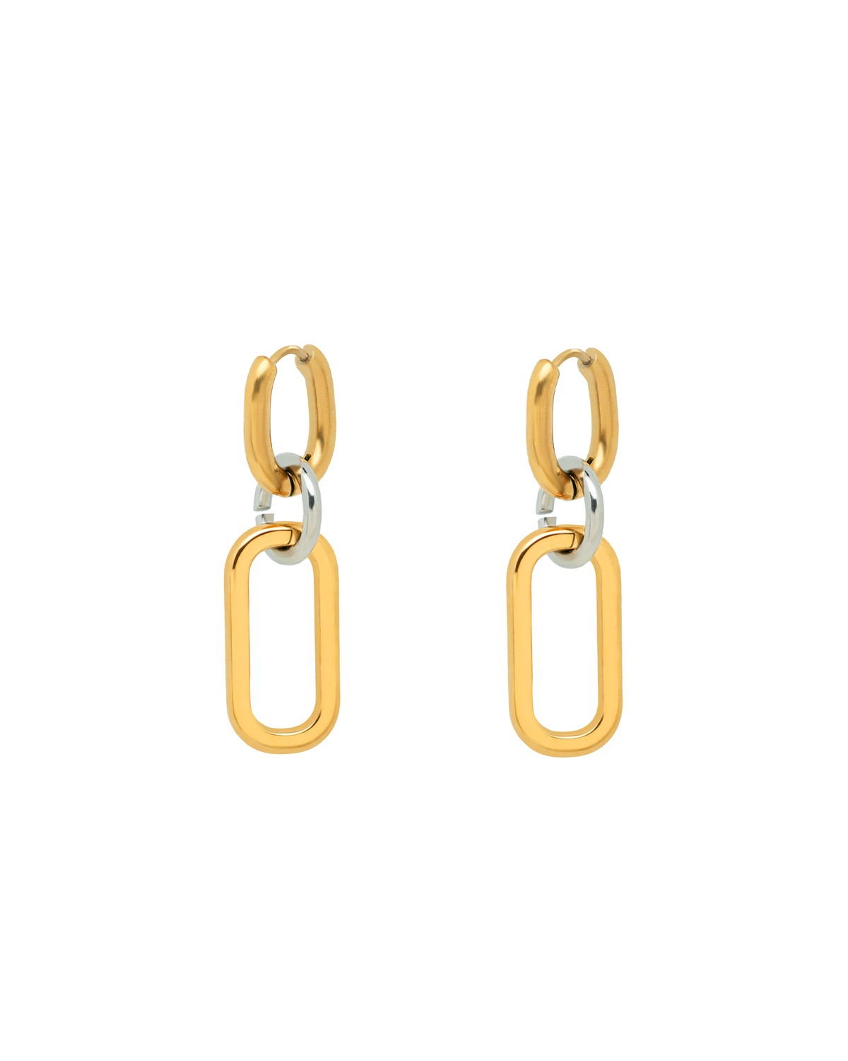 Two-Tone U-Shaped Earrings