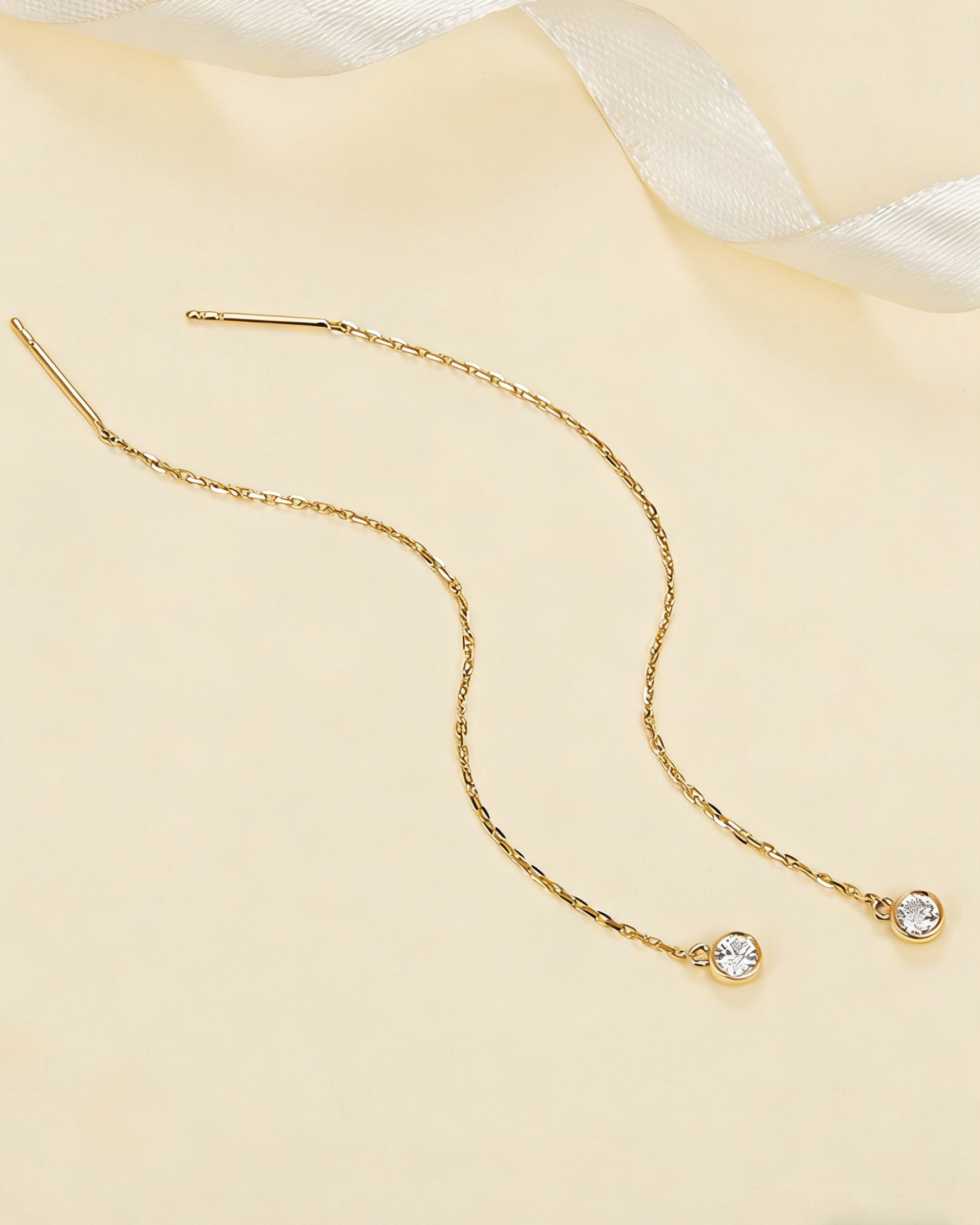 Crystal Bead Threader Earrings