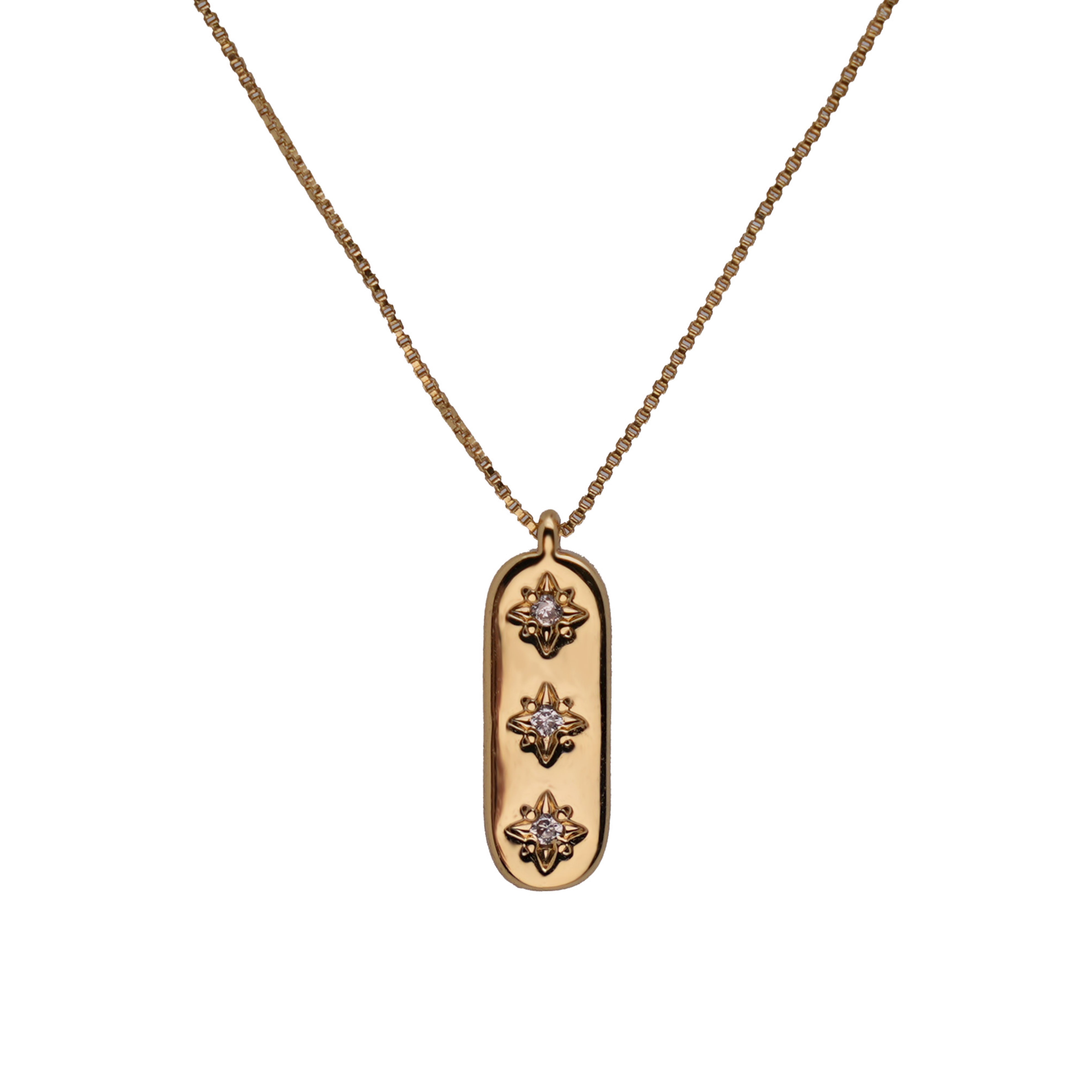 Zircon Inlaid Square Pendant Clavicle Chain Stackable Light Luxury Women's Necklace