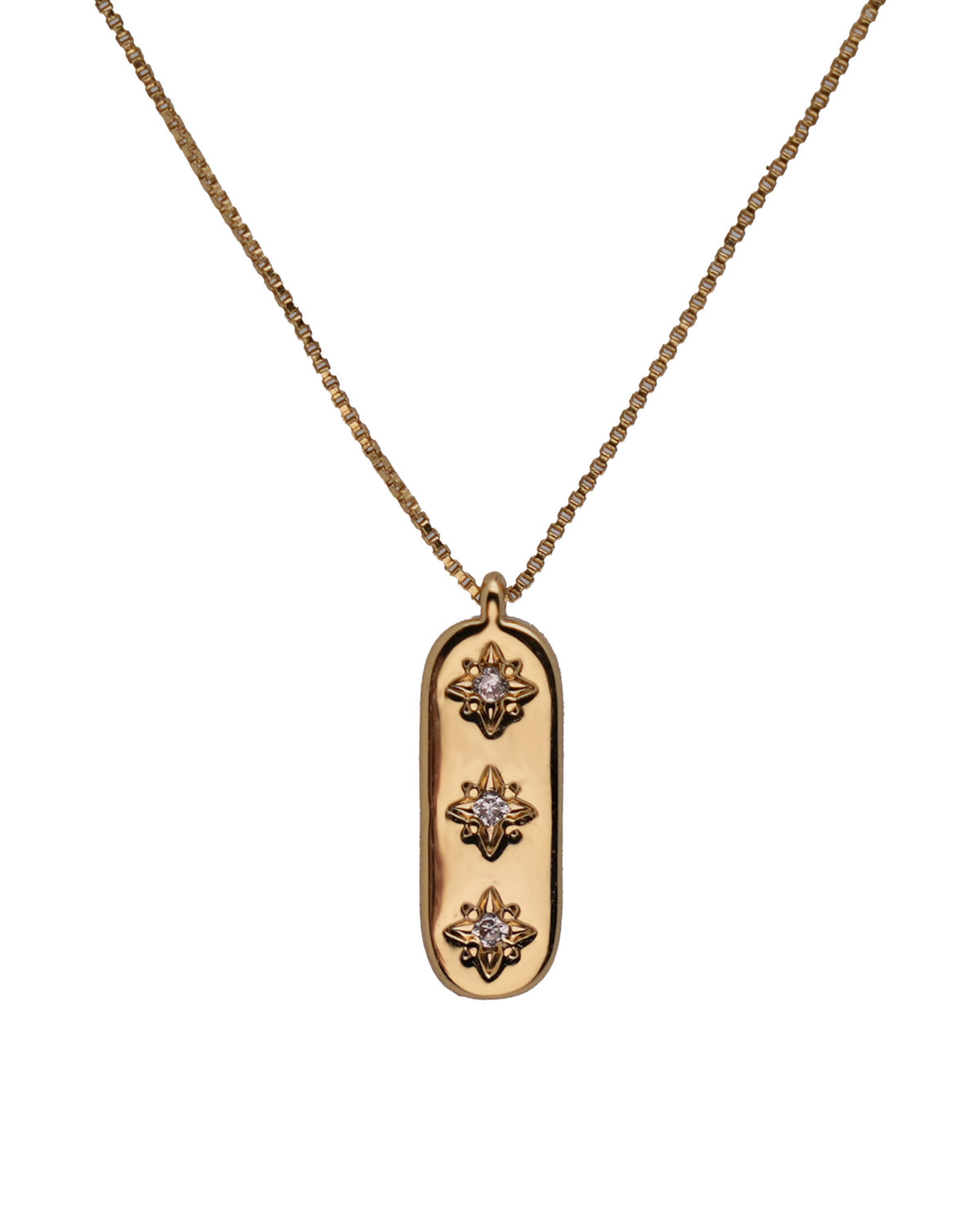 Zircon Accent Square Light Luxury Necklace