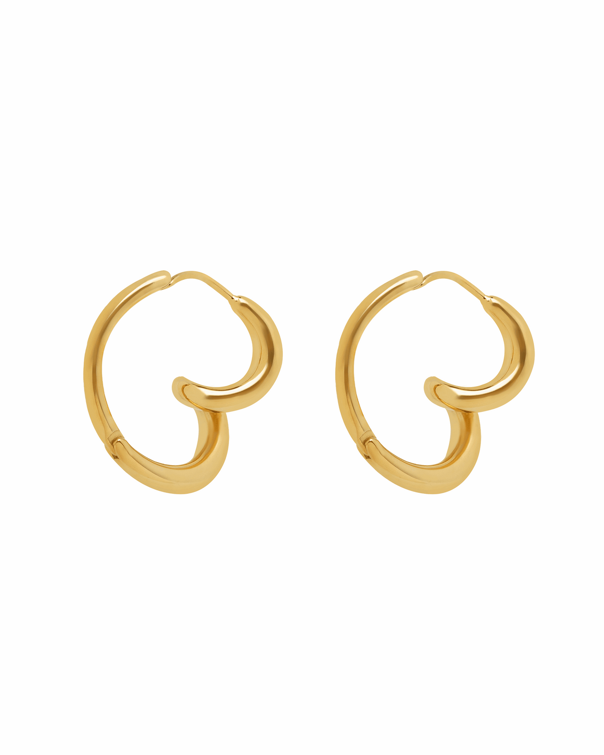 Open Heart Hoop Earrings