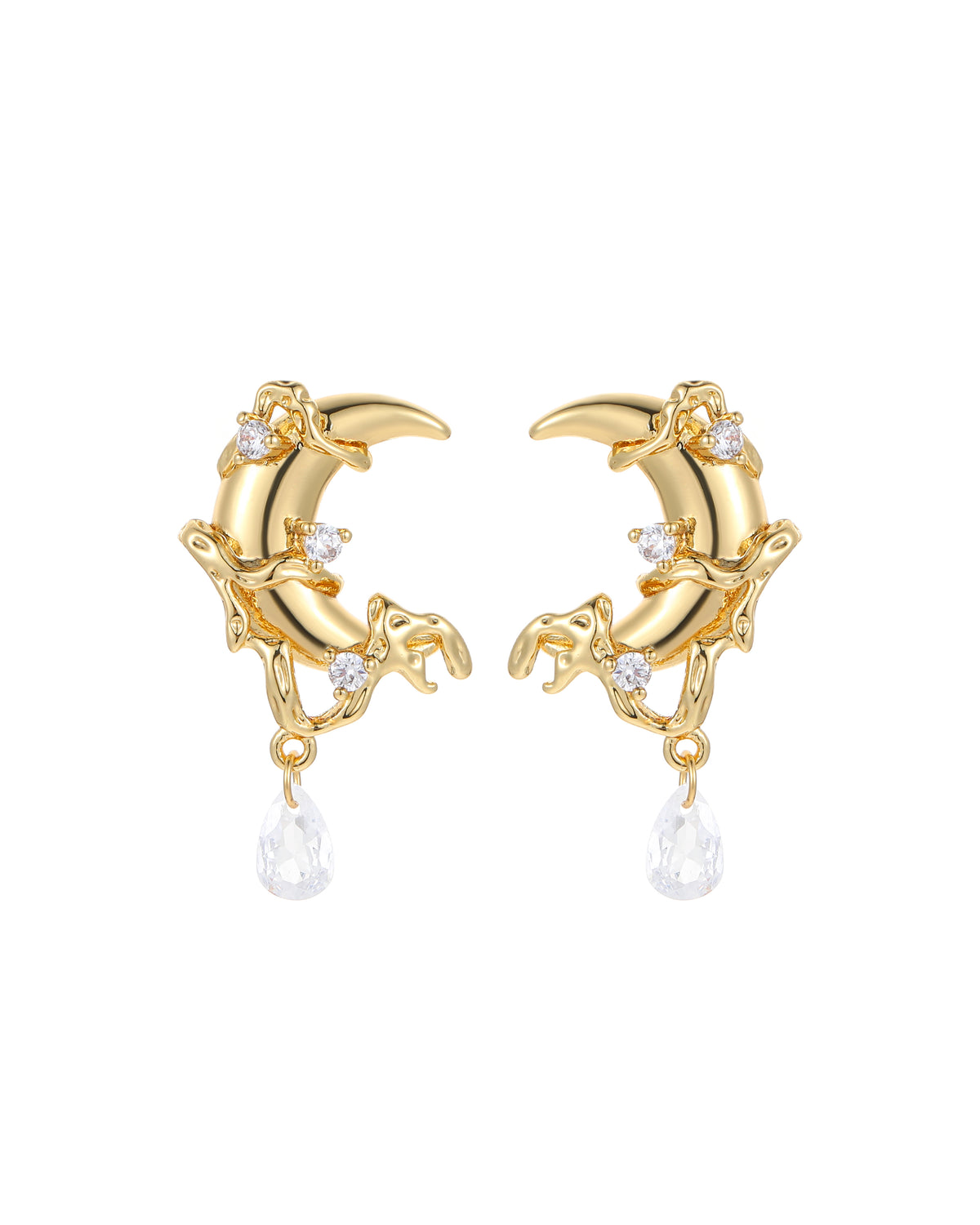 Moon Sparkle Stud Earrings