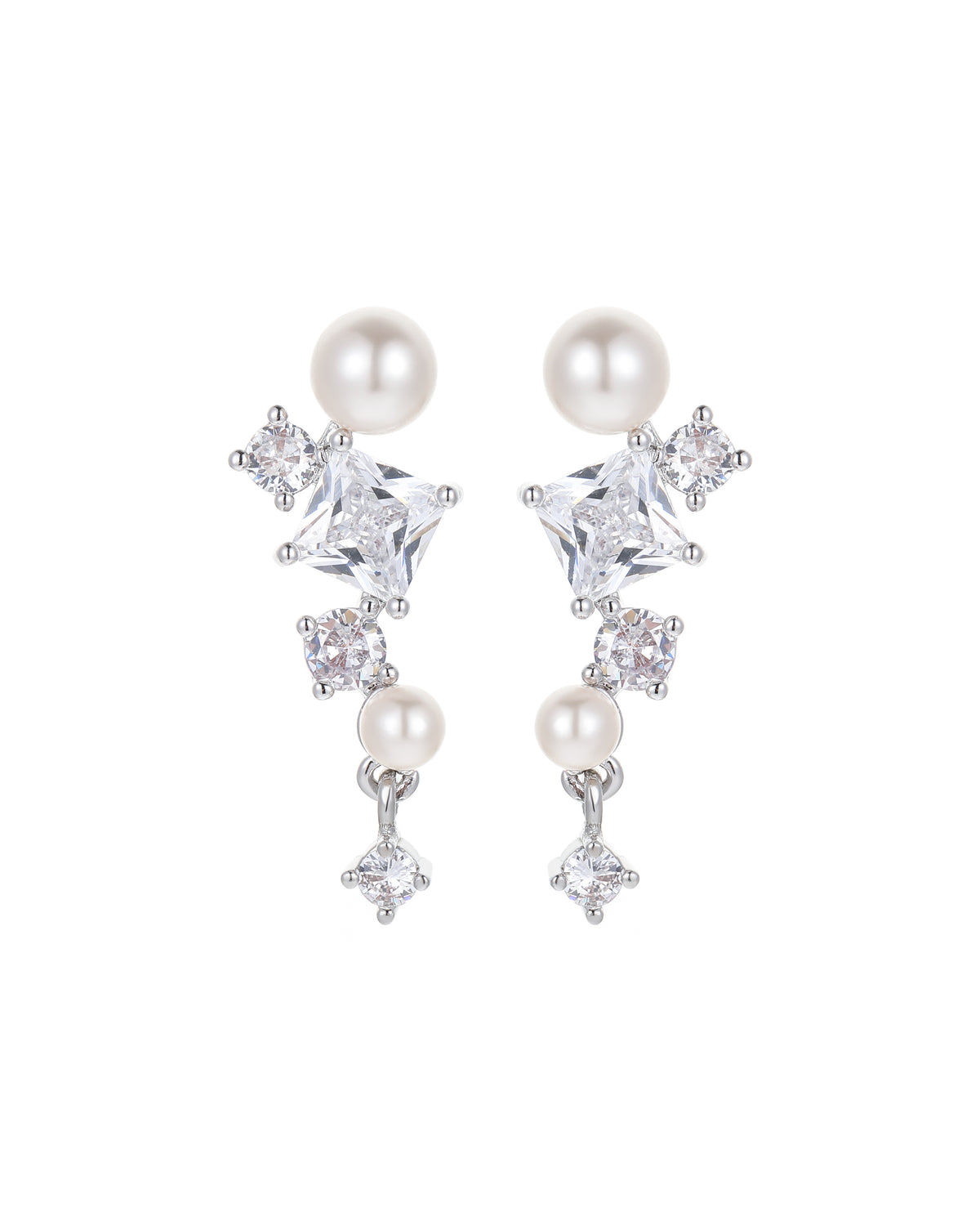 Pearl Vine Stud Earrings