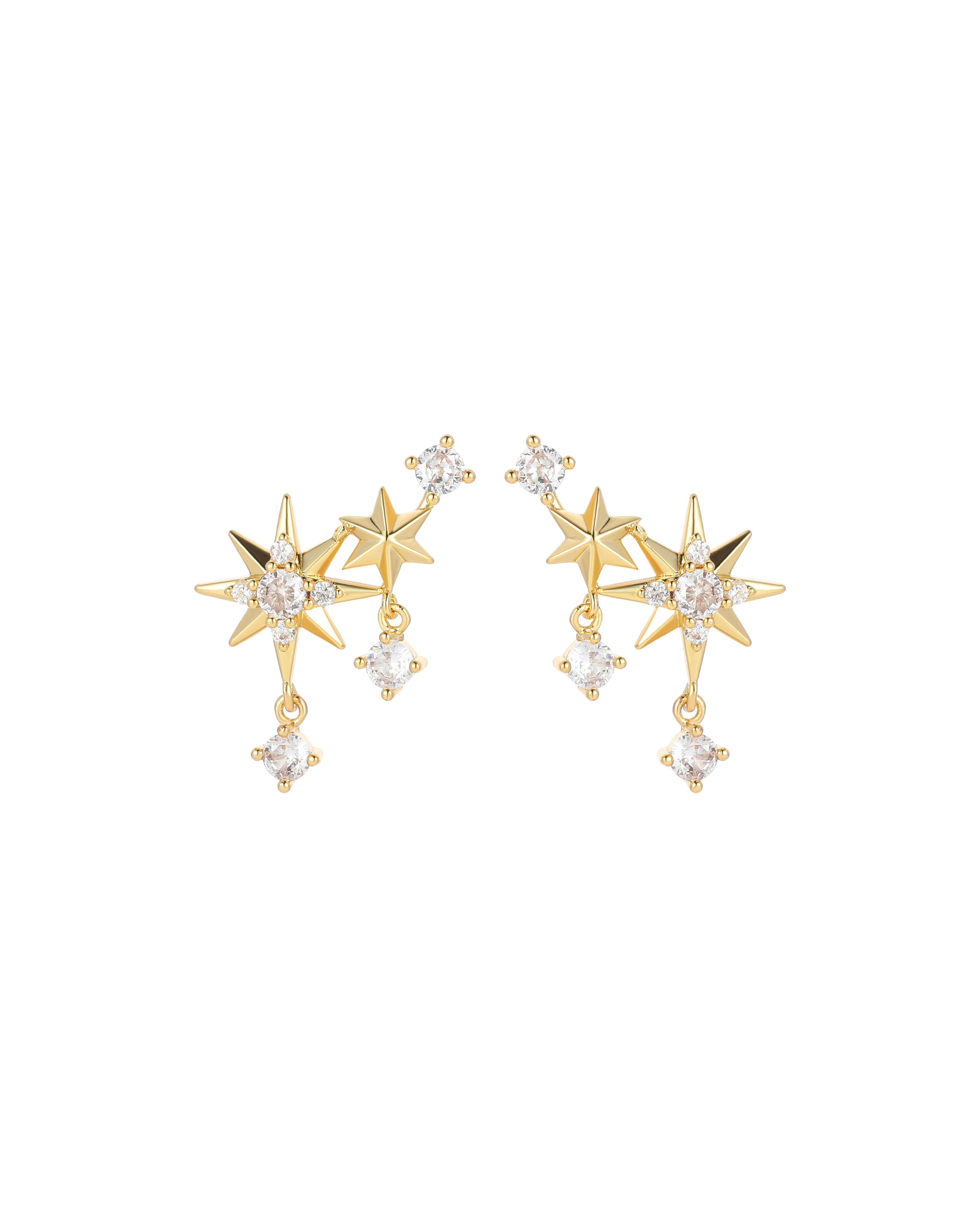 Starburst Ear Climber Drop Earrings
