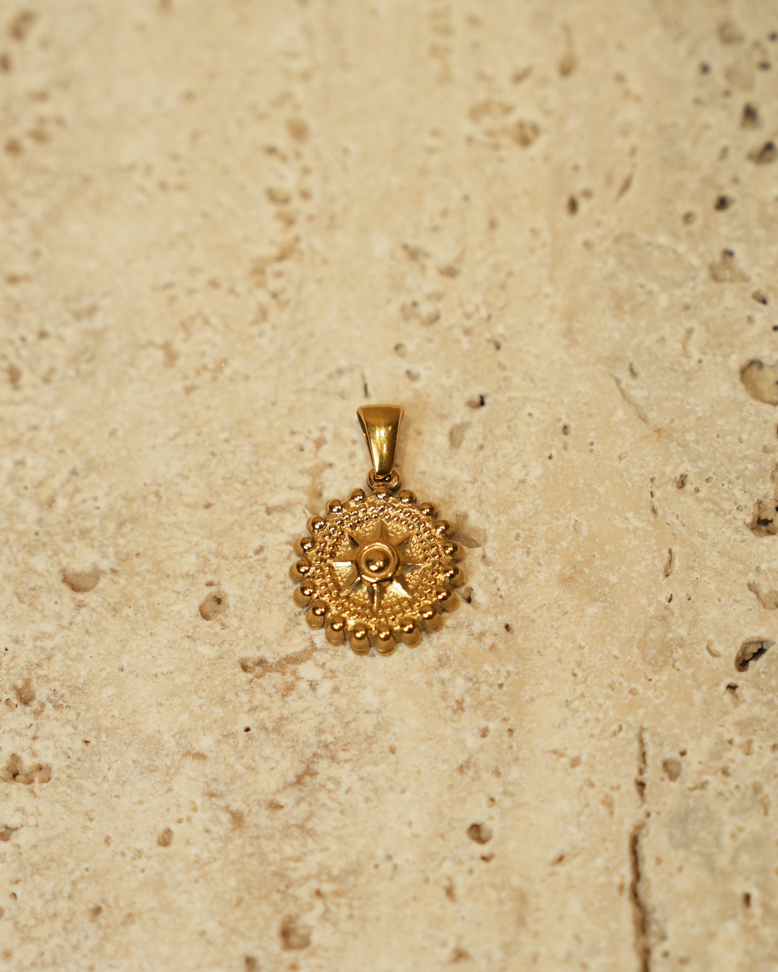 Organic Hammered Sunburst Pendant