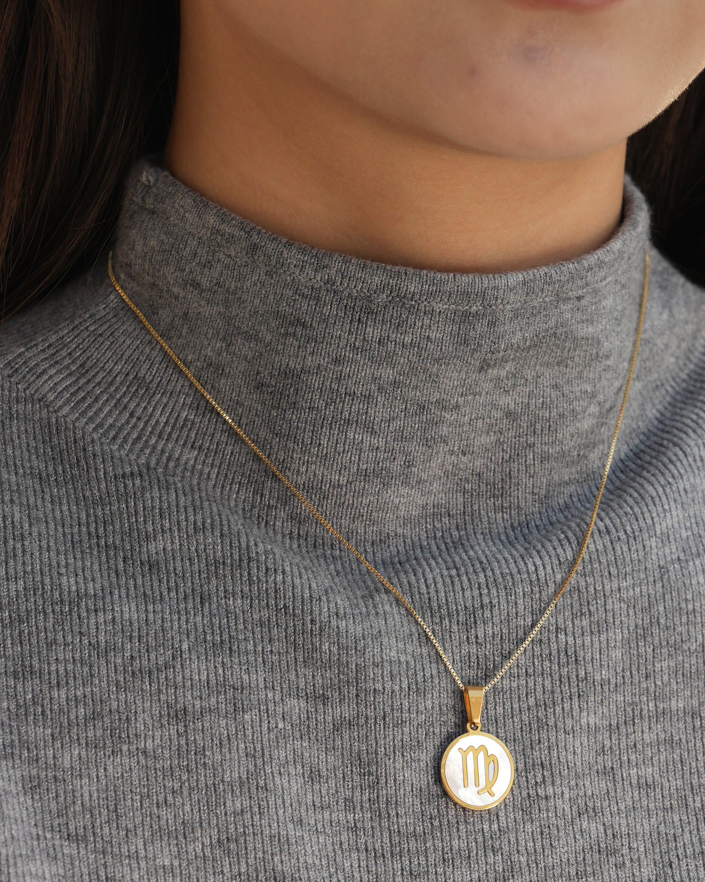 Virgo Zodiac Mother of Pearl Charm