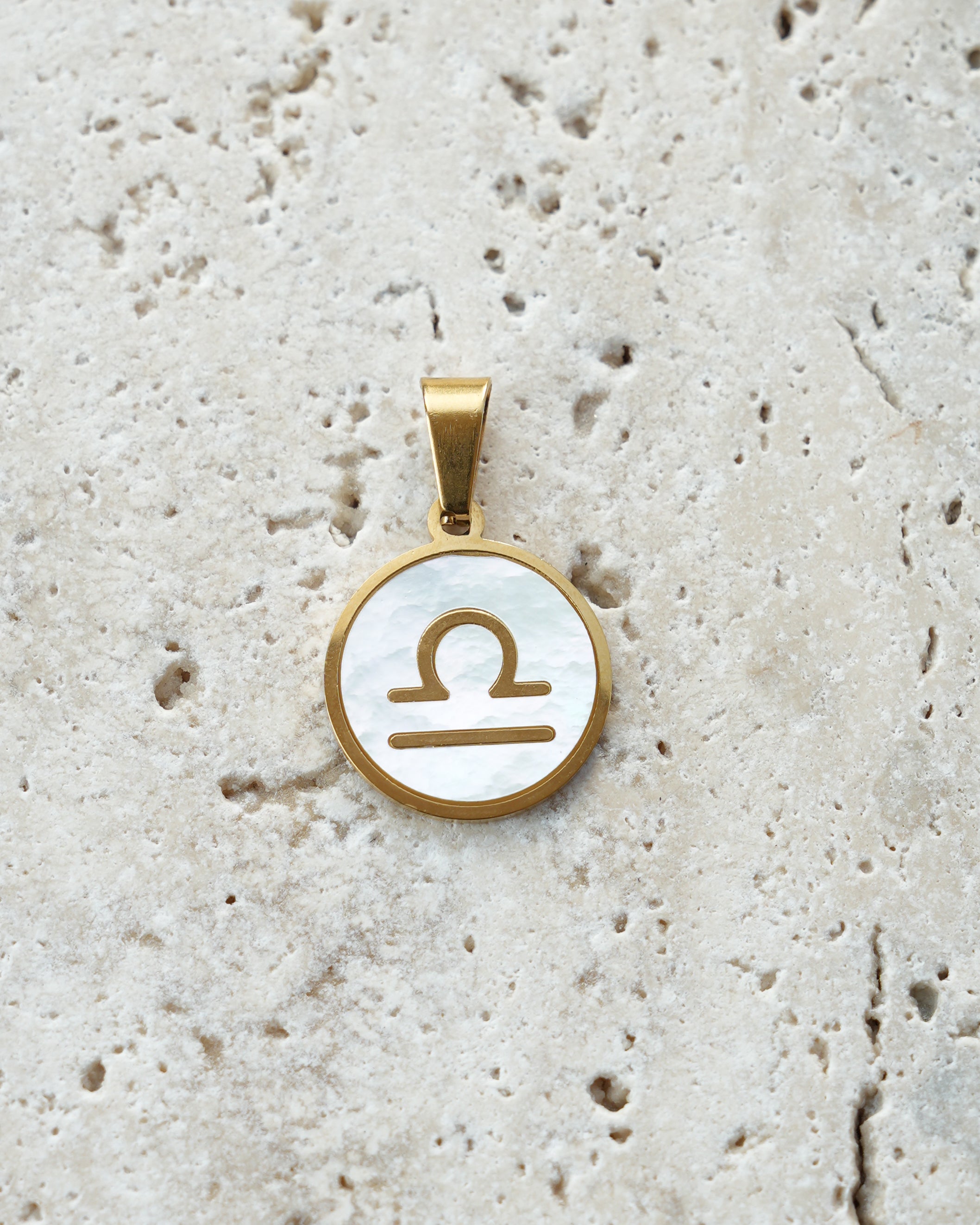 Libra Zodiac Mother of Pearl Charm
