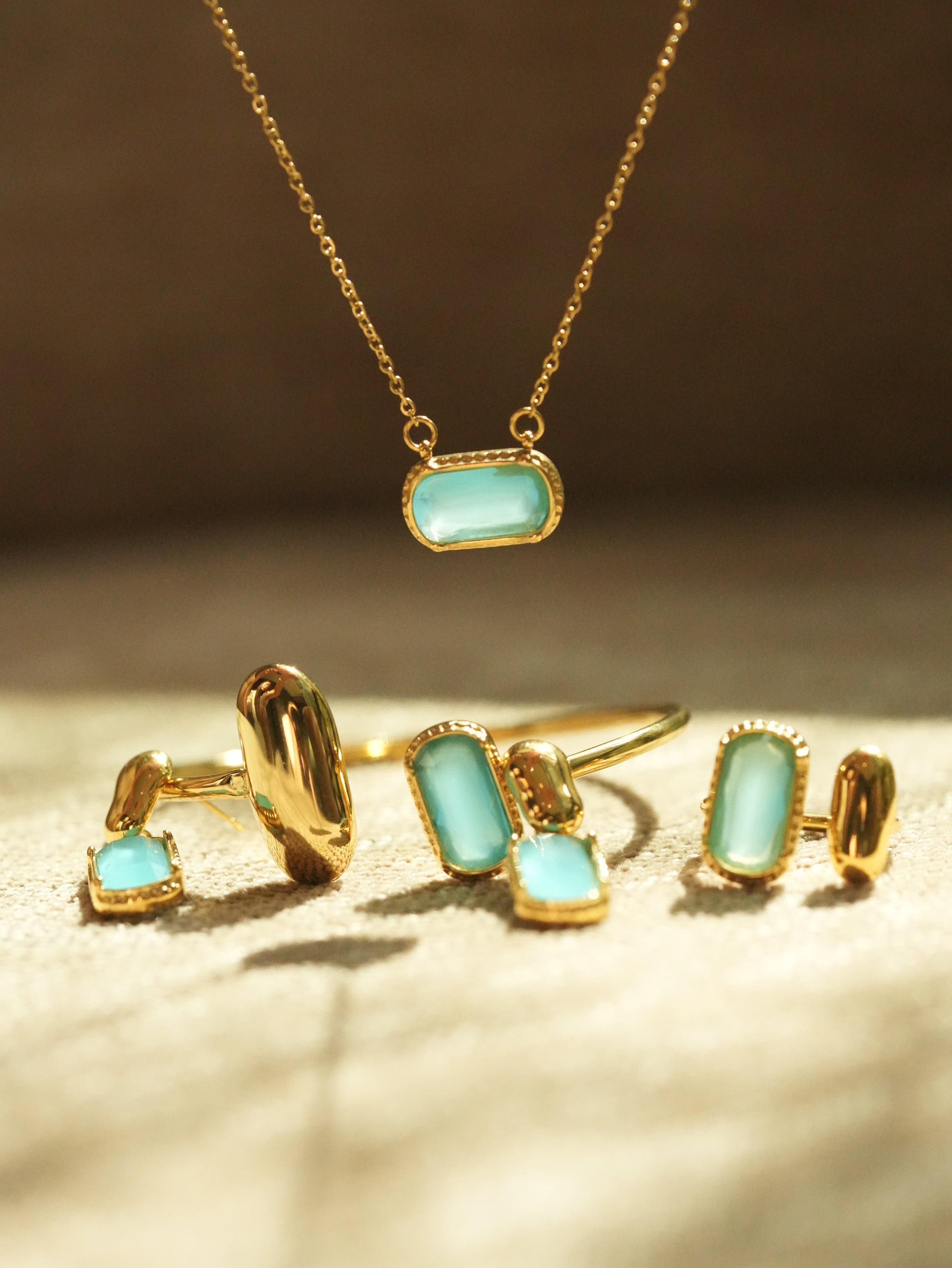 YUHE Oval Colorful Zircon Pendant Necklace | INS Style