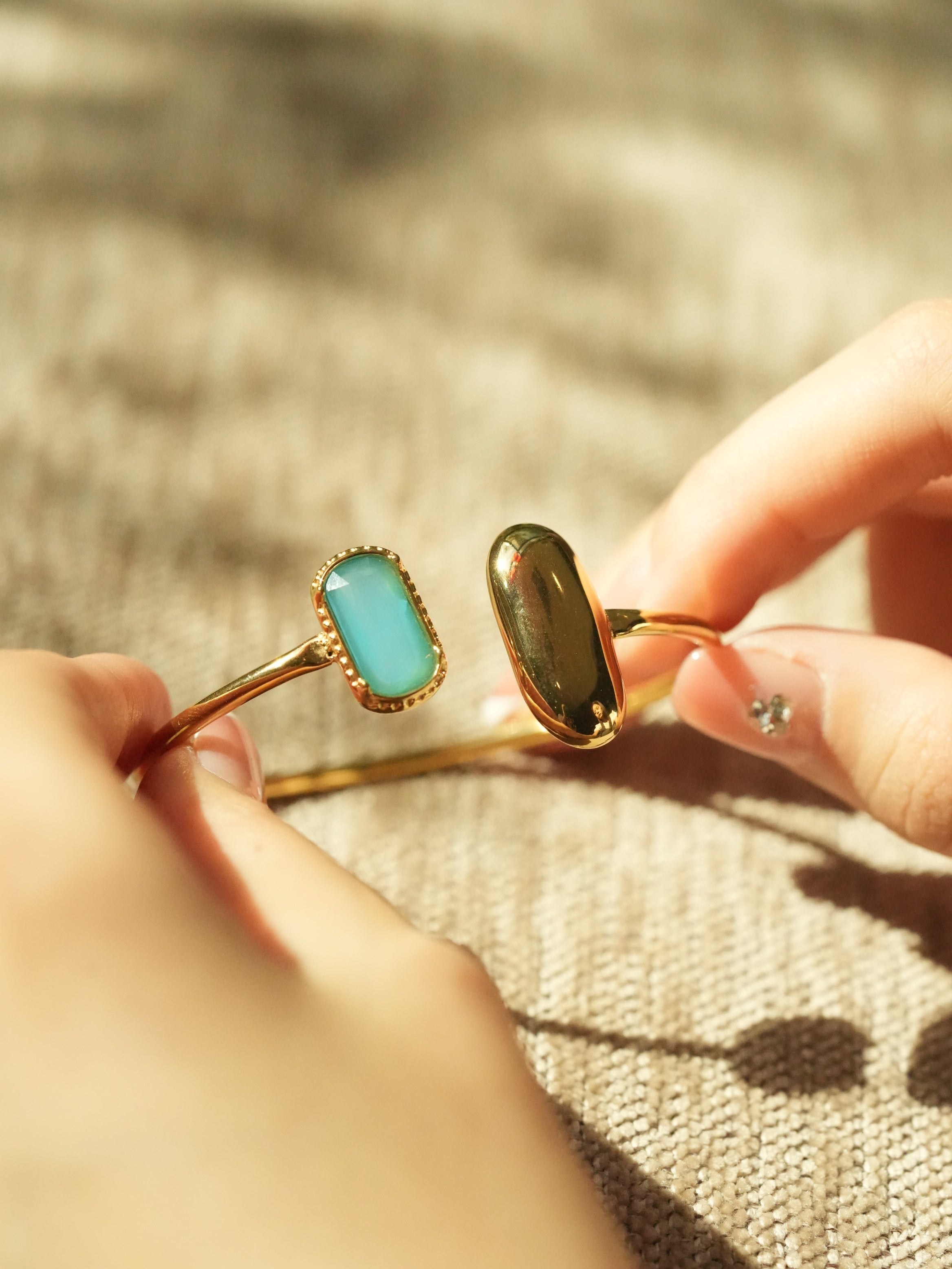 Sea & Blue Gold Open Bangle