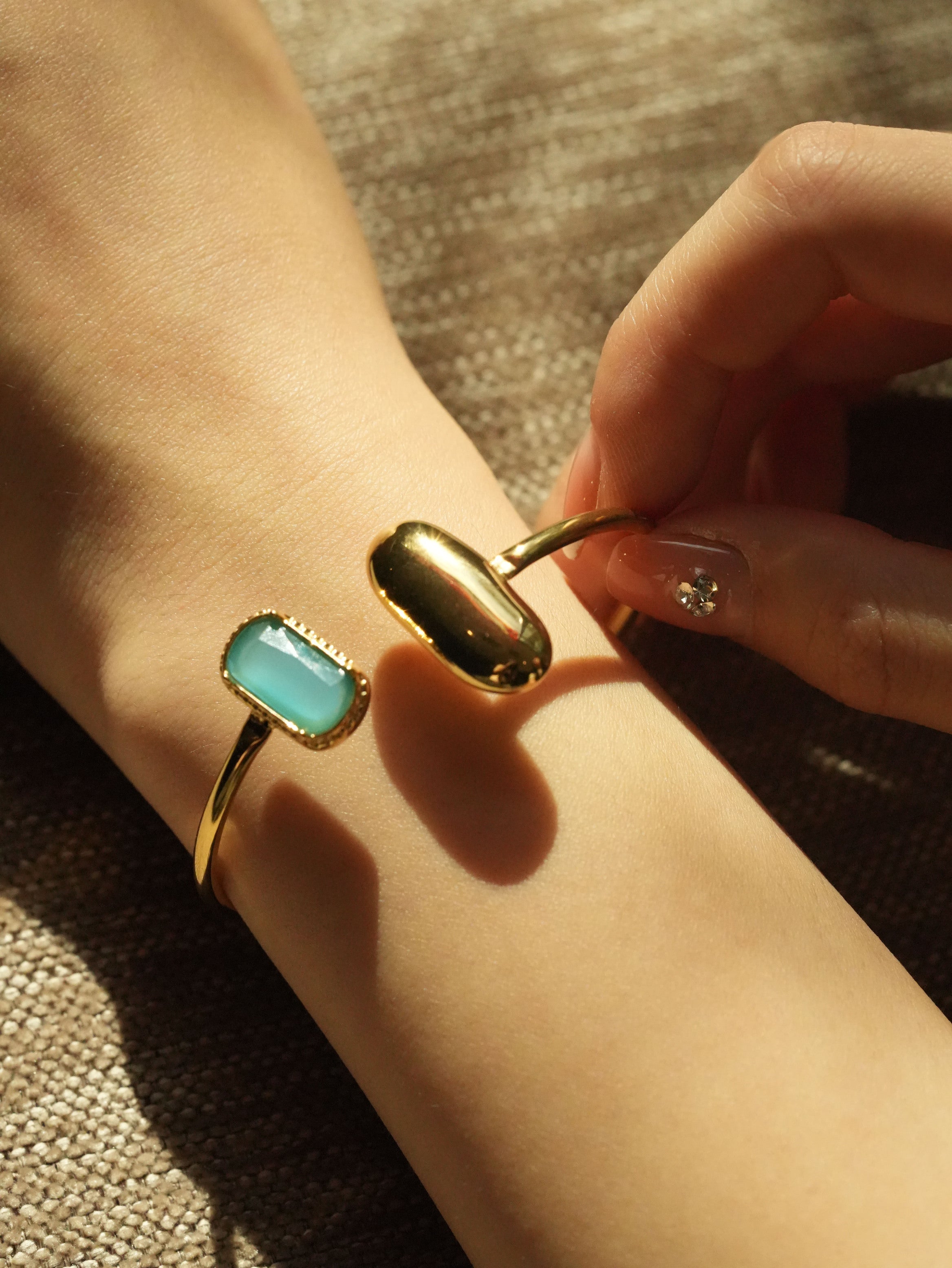 Sea & Blue Gold Open Bangle