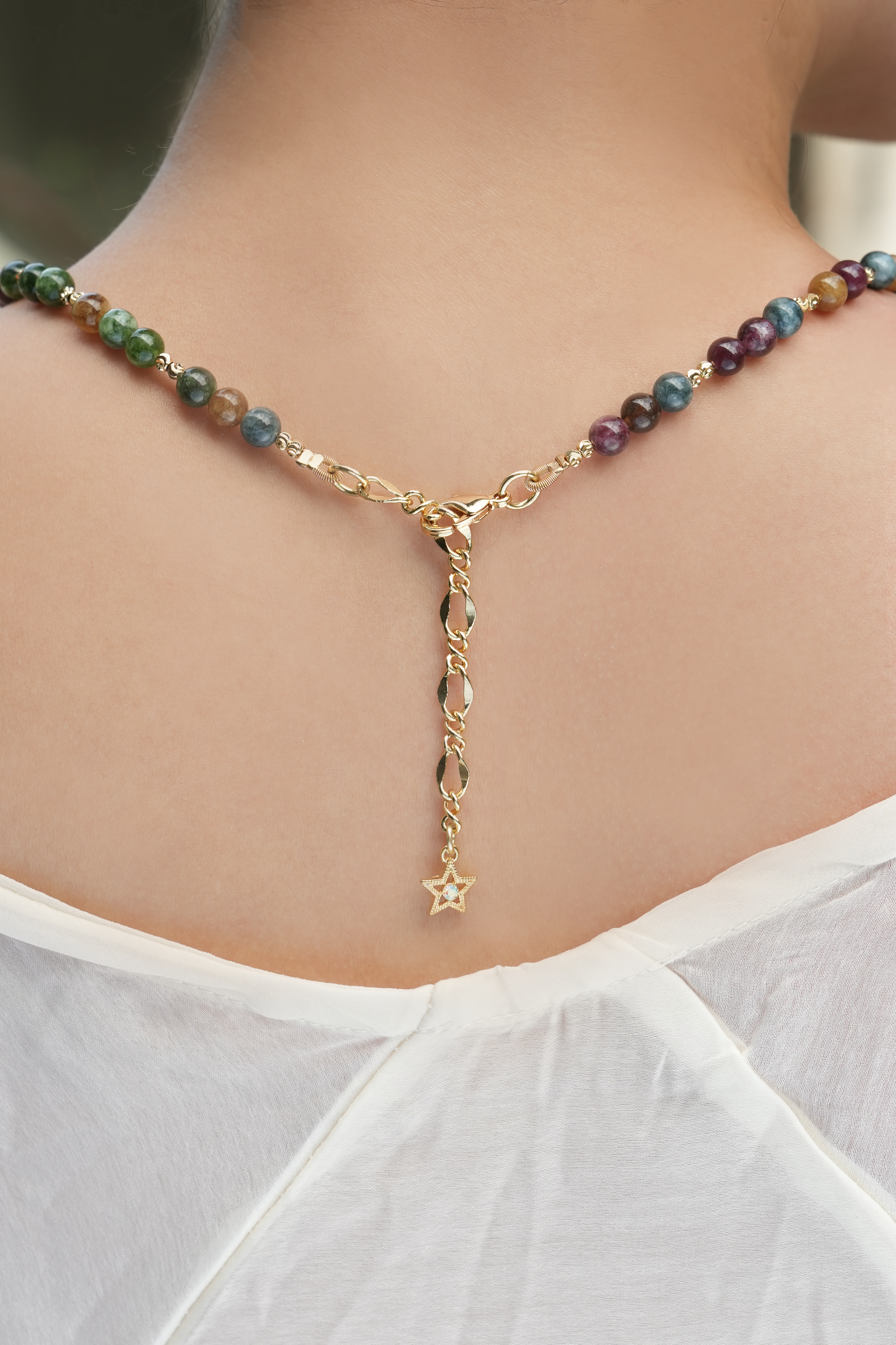 Dopamine Vintage Pearl & Multi-Stone Necklace