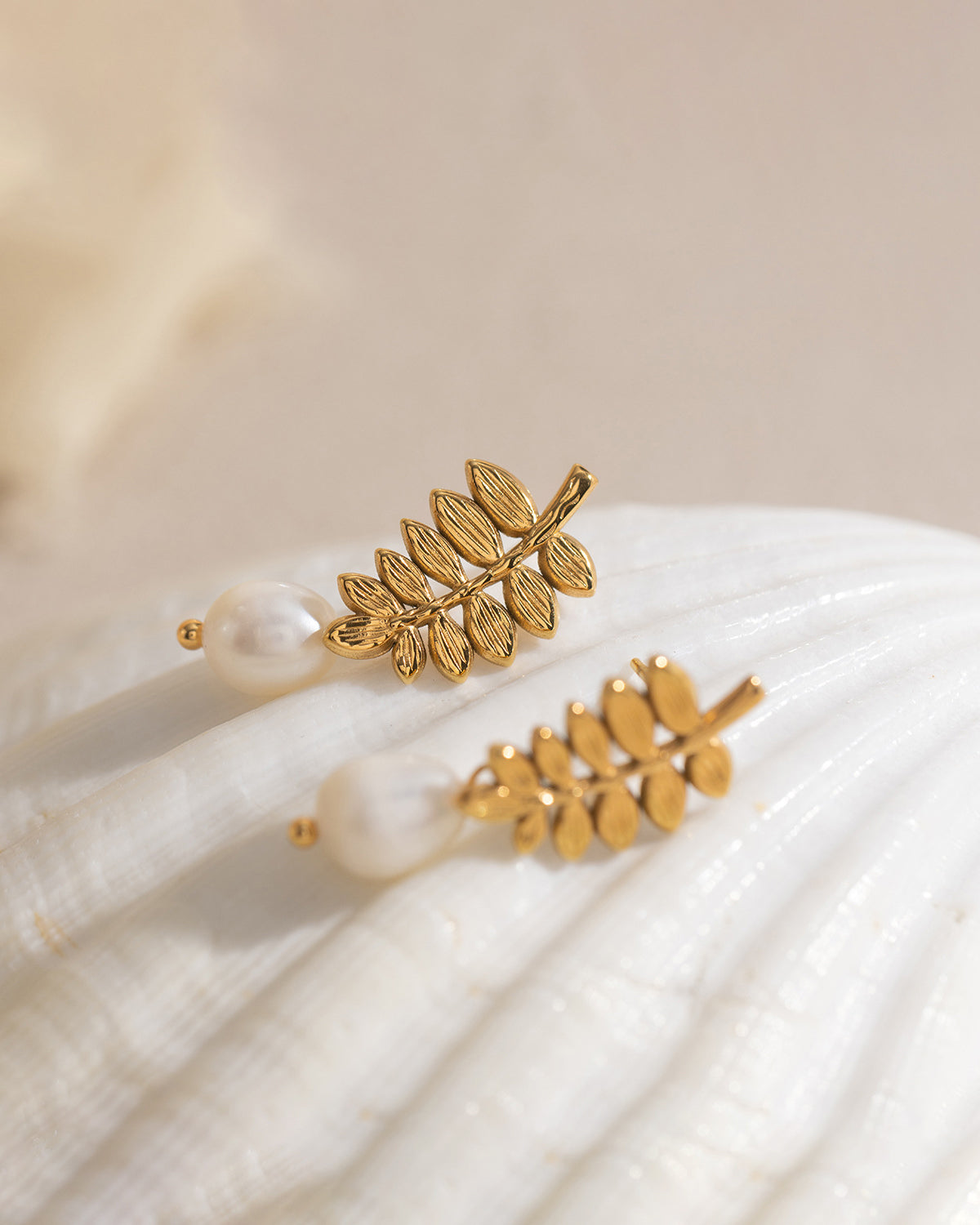 Wheat Ear Pearl Drop Earrings