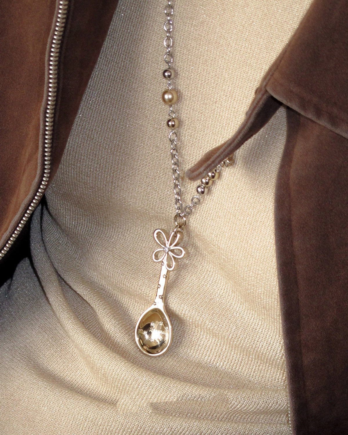 Teaspoon Beaded Chain Necklace