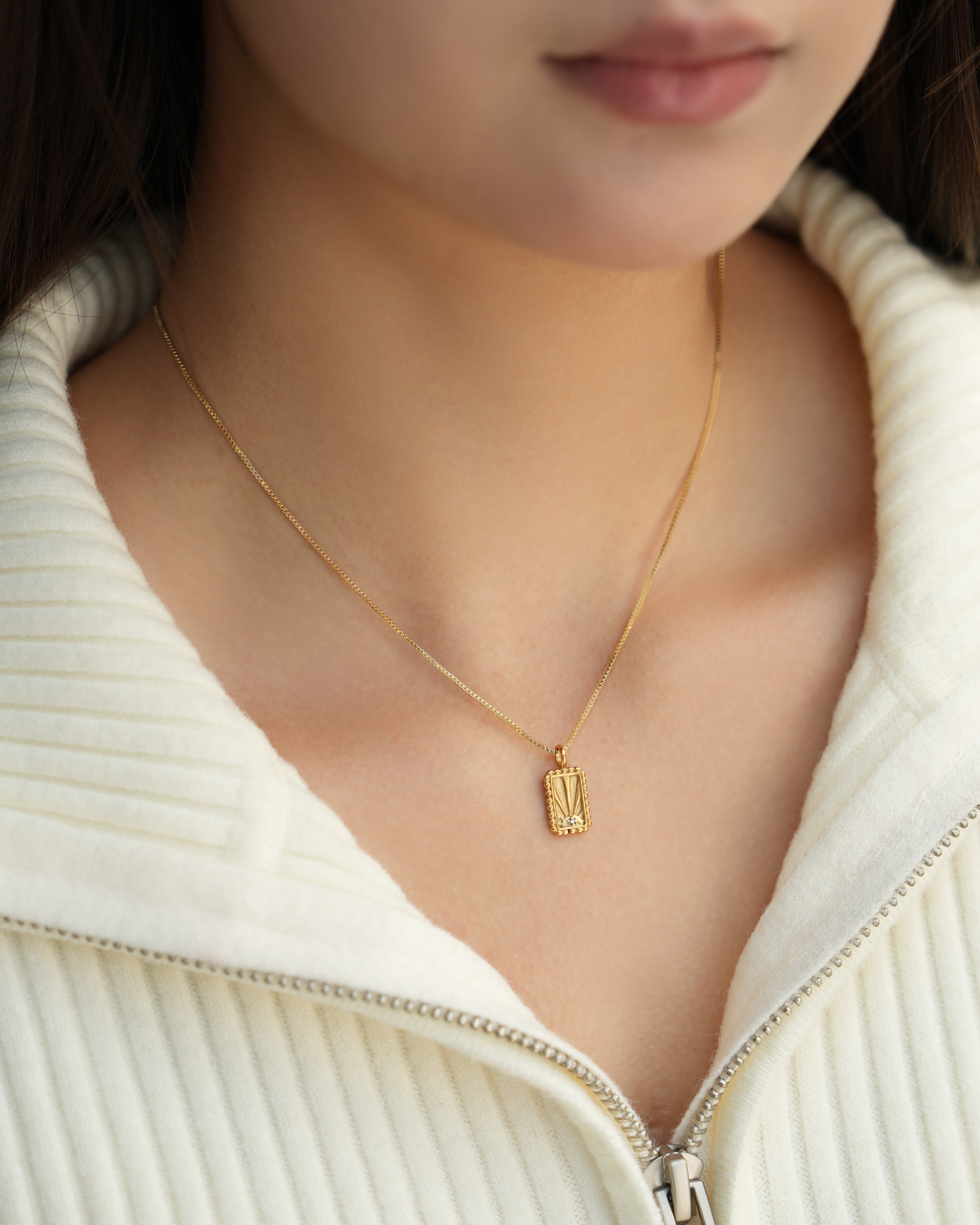 Organic Hammered Sunburst Pendant