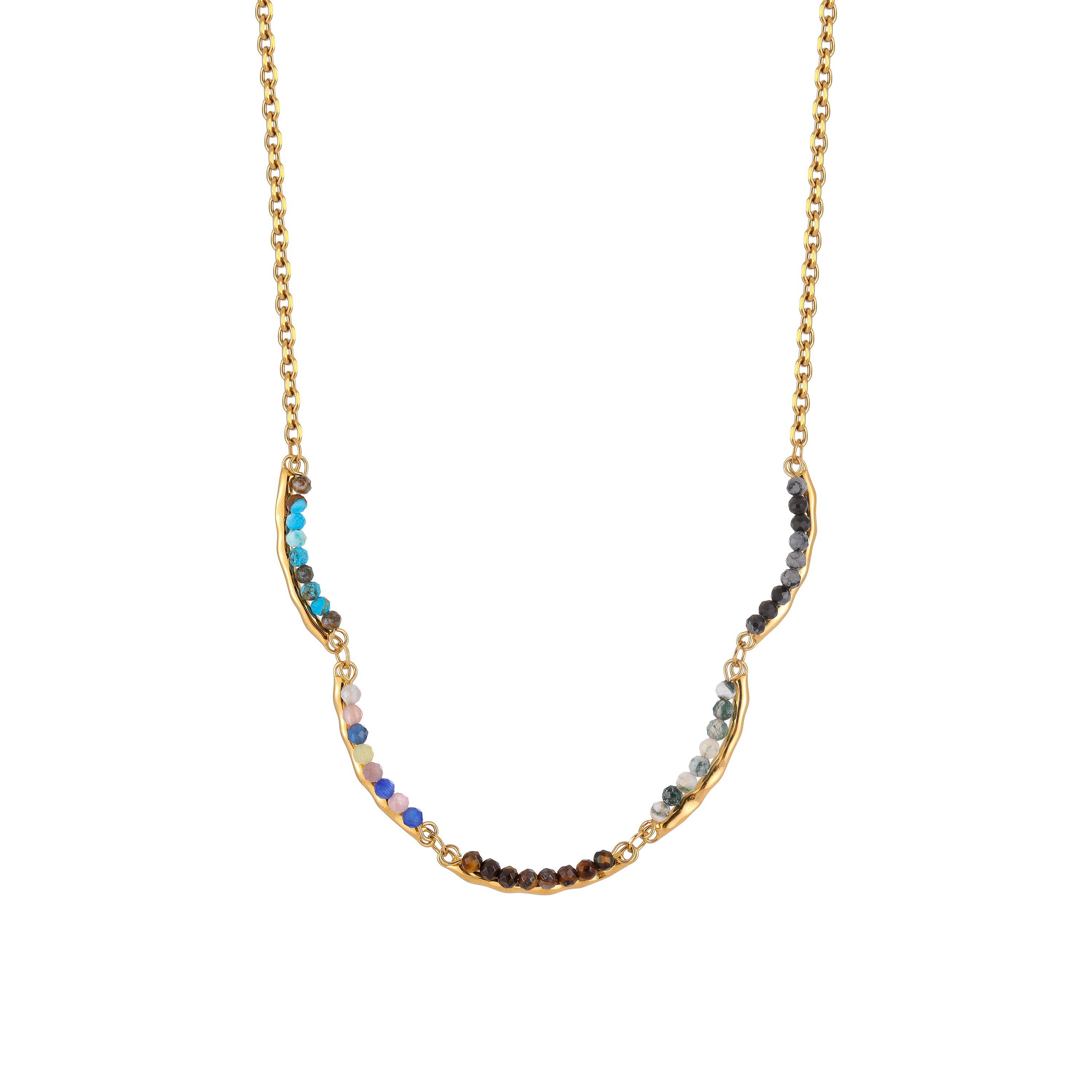 YUHE Handmade Natural Stone Beaded Sweetheart Necklace