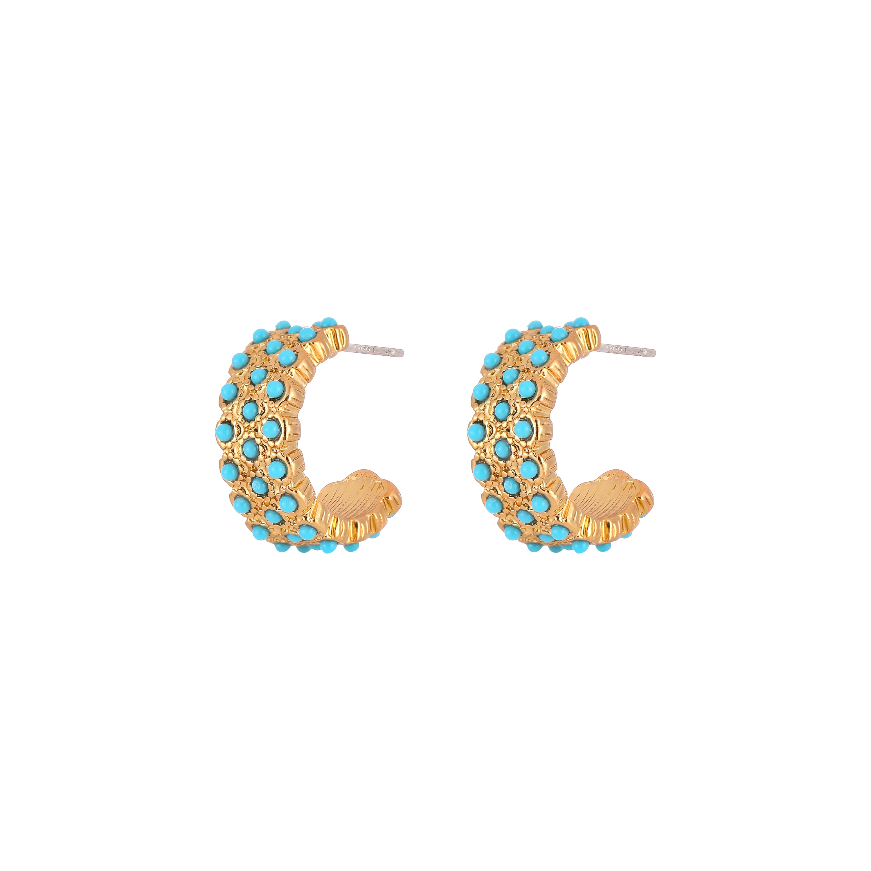 YUHE Boho Turquoise-Inspired French Vintage Stud Earrings