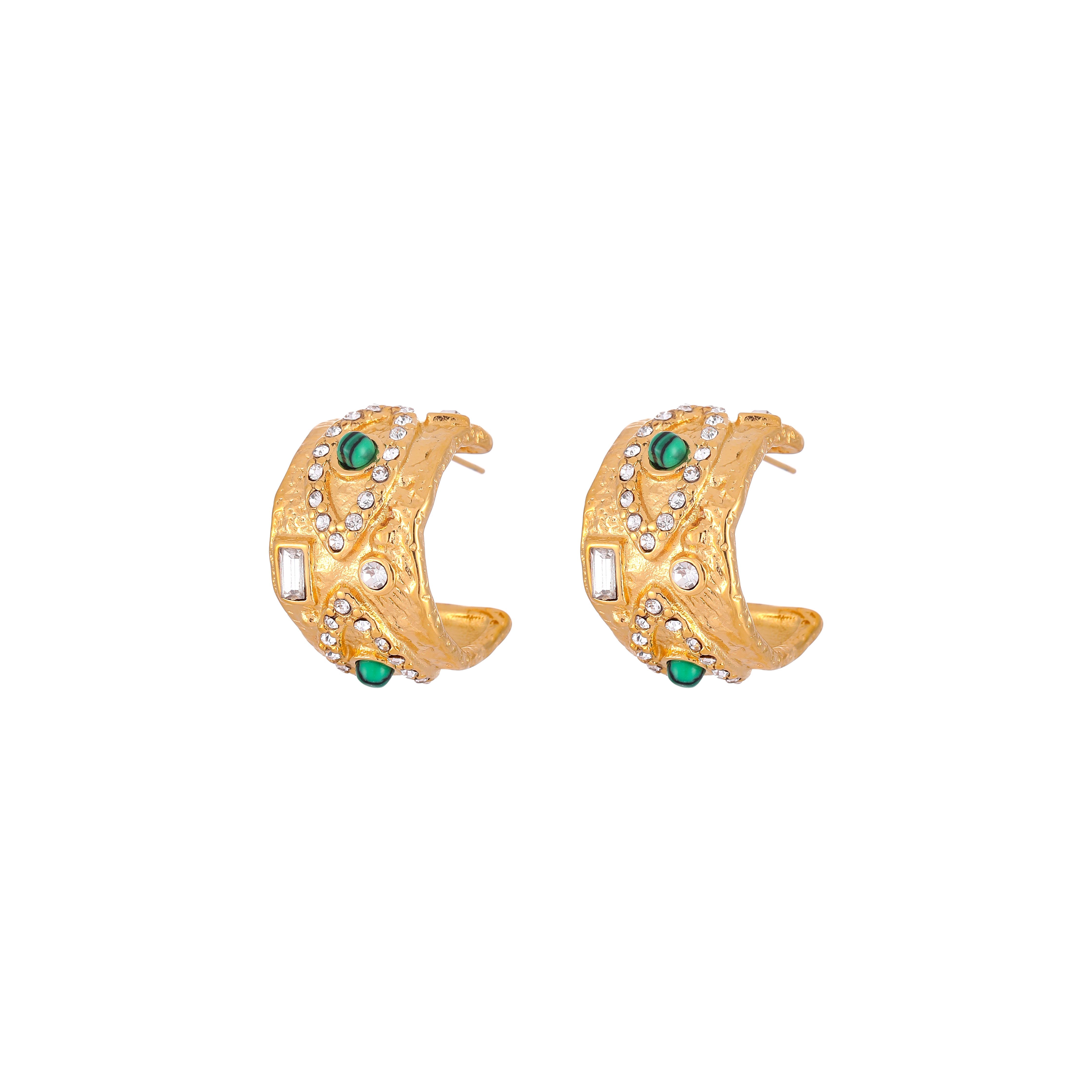 YUHE Vintage Peacock Eye Stud Earrings with Textured Finish