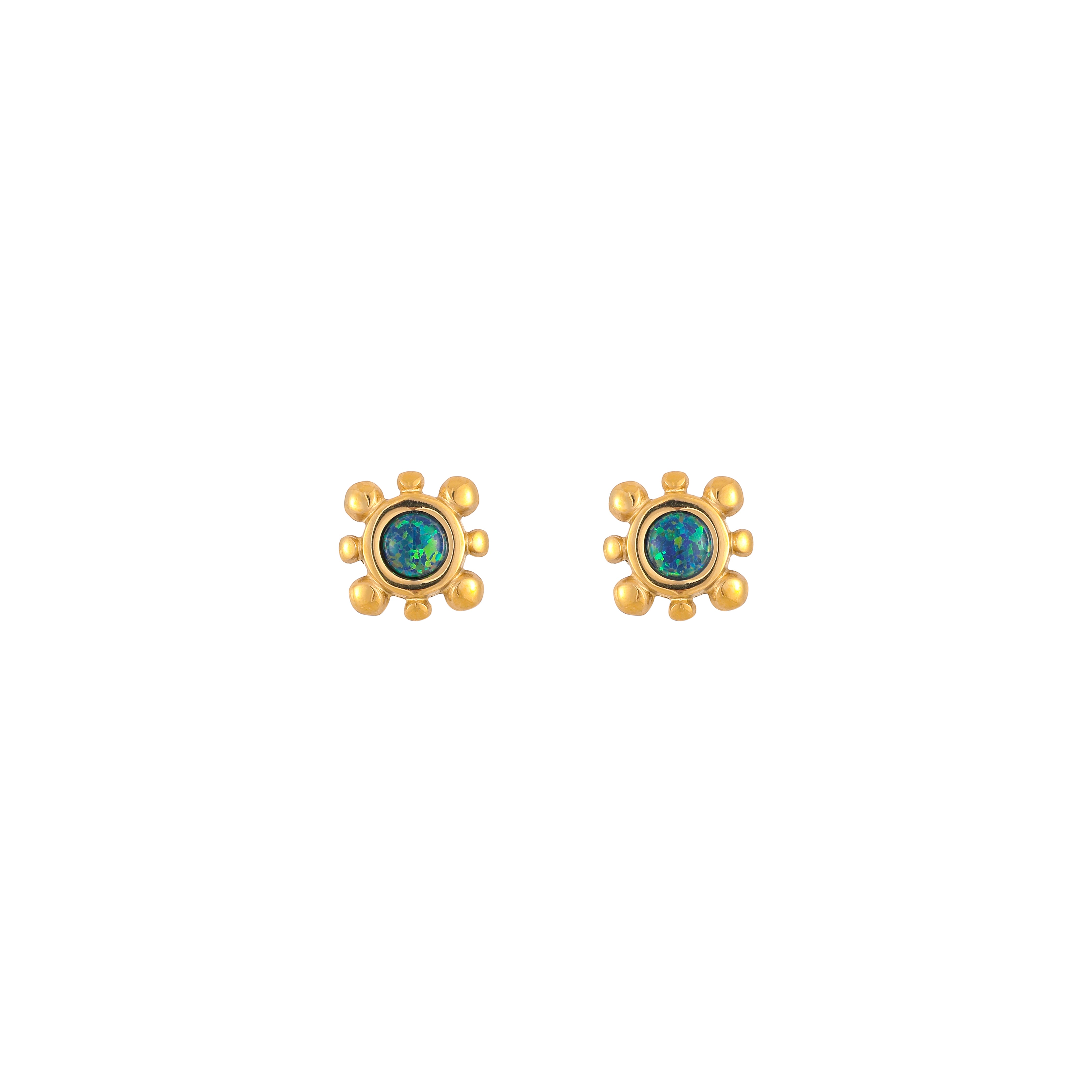 YUHE Dainty Sunflower Natural Gemstone Stud Earrings