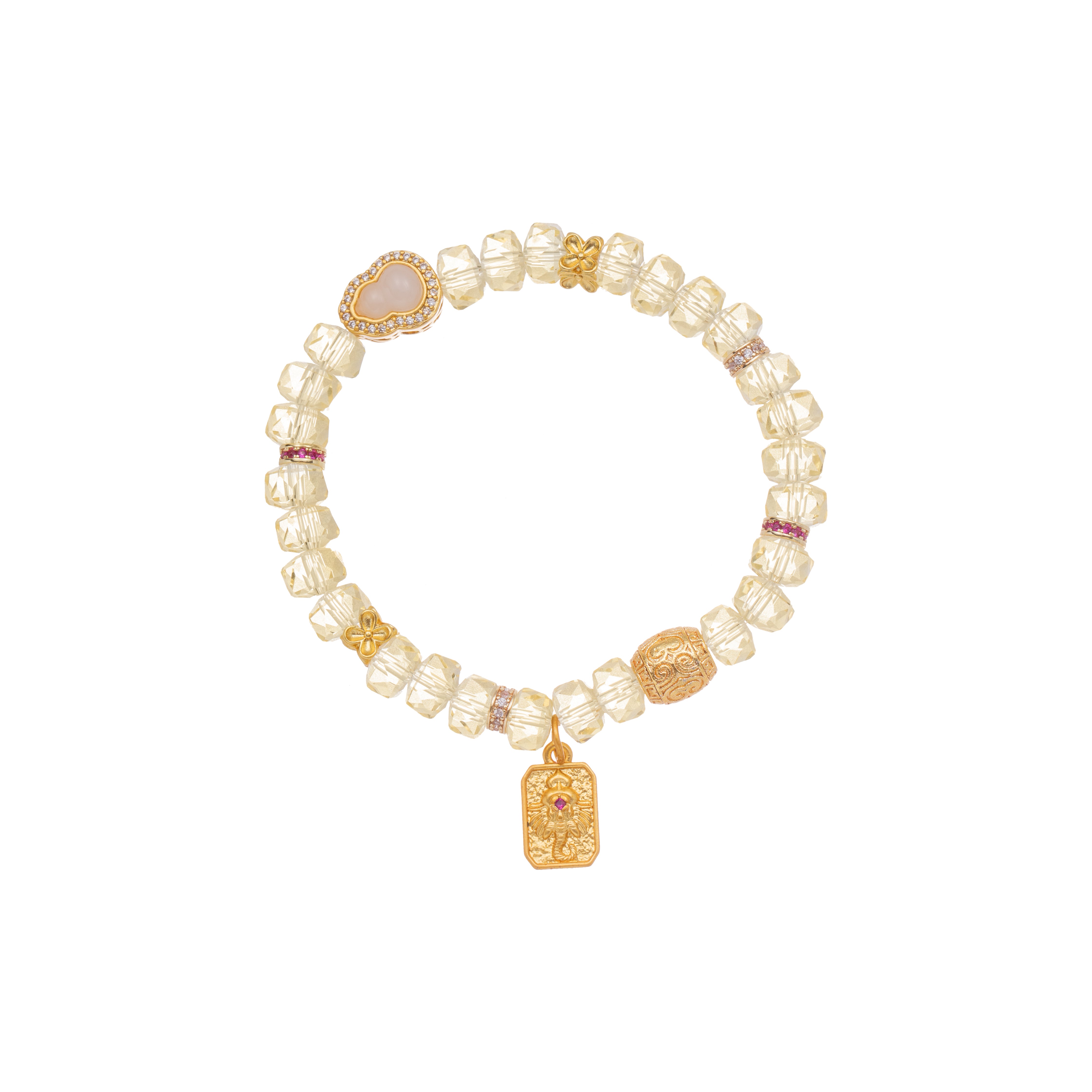 YUHE Golden Rutilated Quartz Bracelet | Wealth & Luck Charm