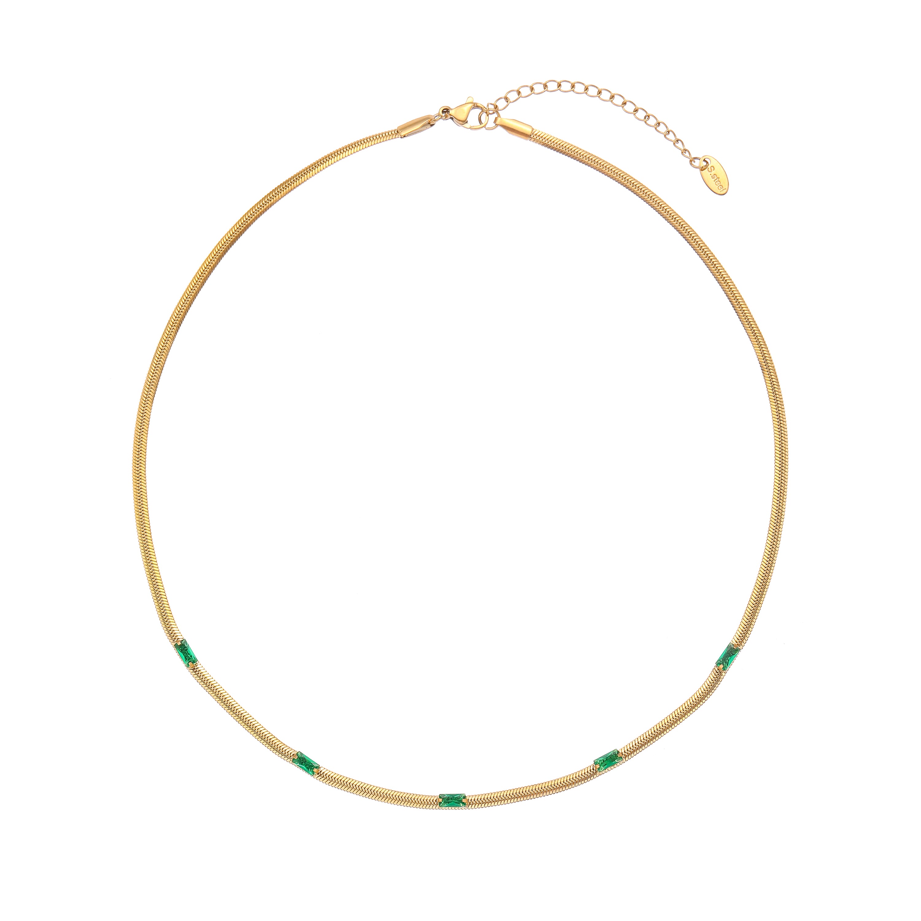 YUHE Minimalist Snake Chain Necklace with Zircon