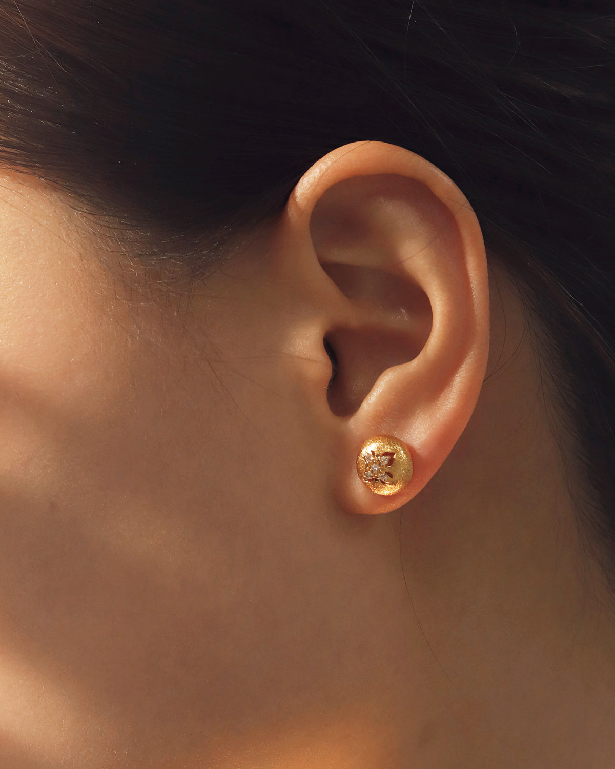 Vintage Brushed Clover Earrings