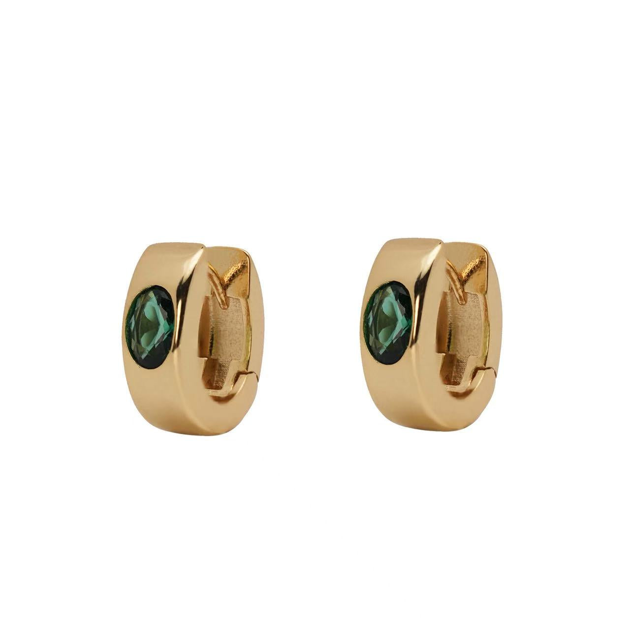 Vintage Emerald Zircon Earrings Vintage Small Earrings Birthday Gift
