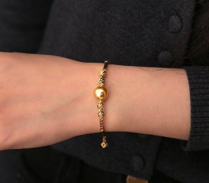 YUHE Sunset Gold Natural Sea Pearl Vintage Bracelet Niche Design