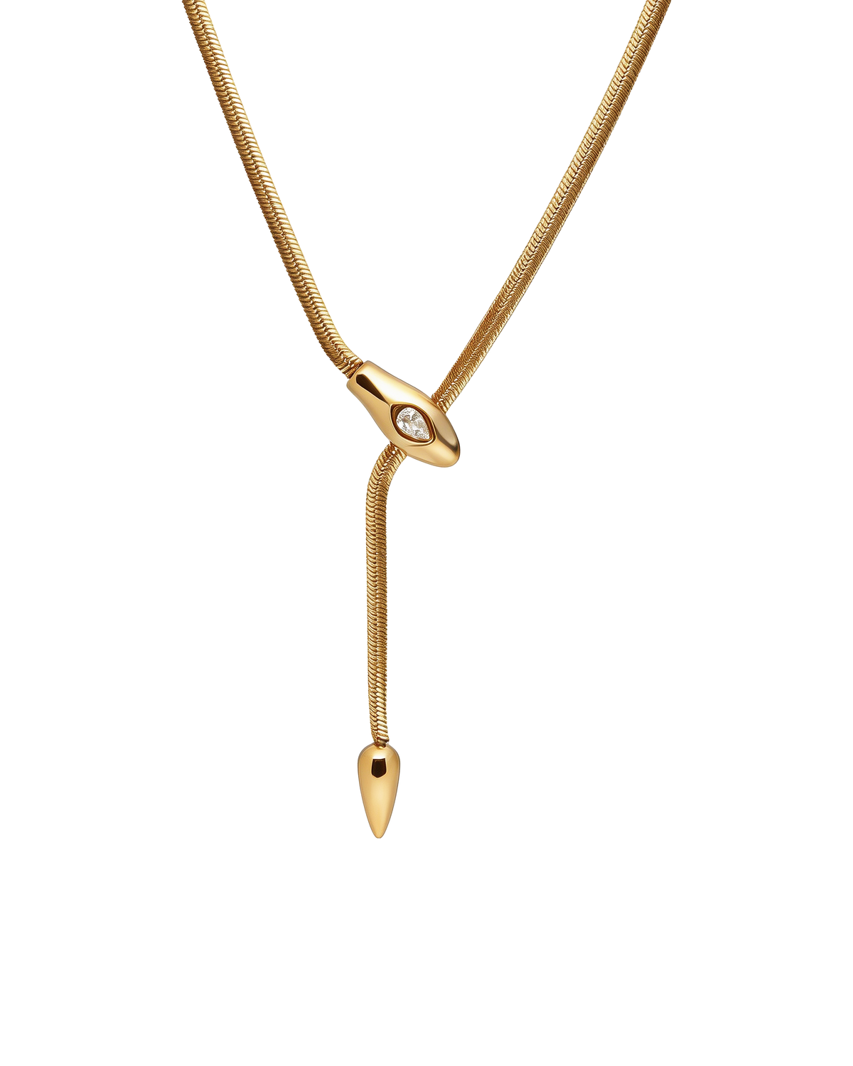 Snake Chain Y-Necklace - Waterproof Gold Stainless Steel Jewelry