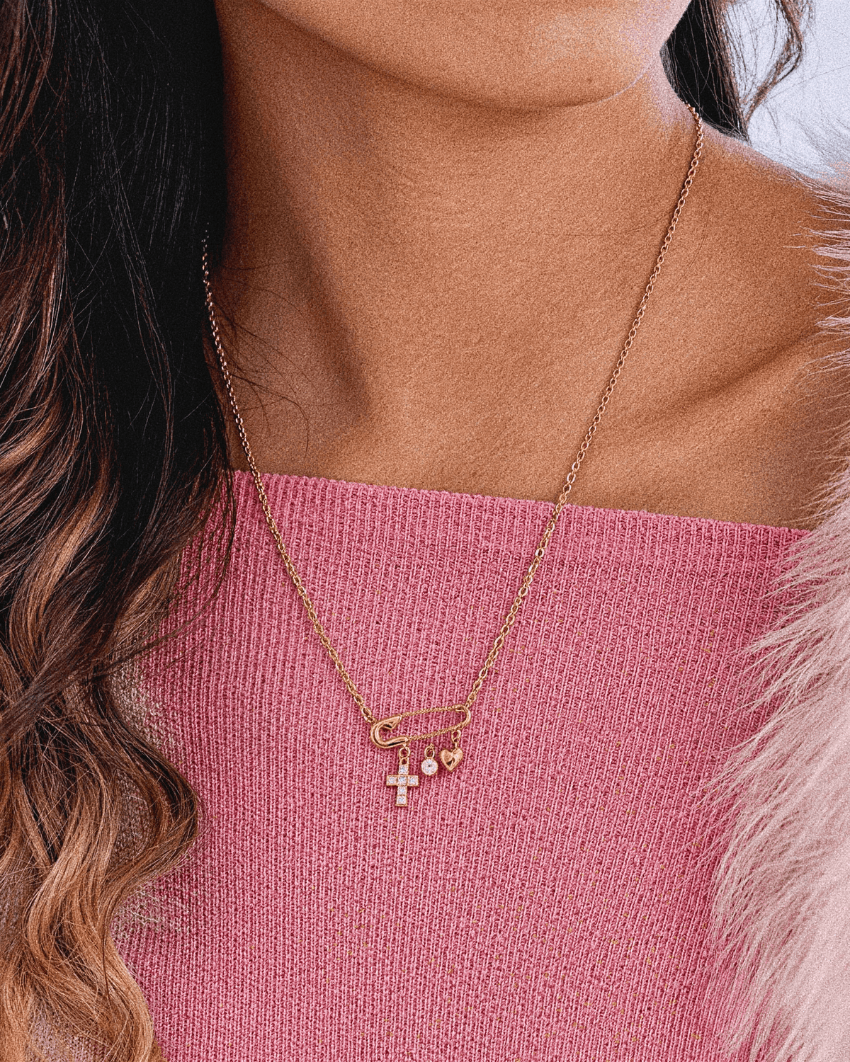 Modern Devotion Safety Pin Necklace