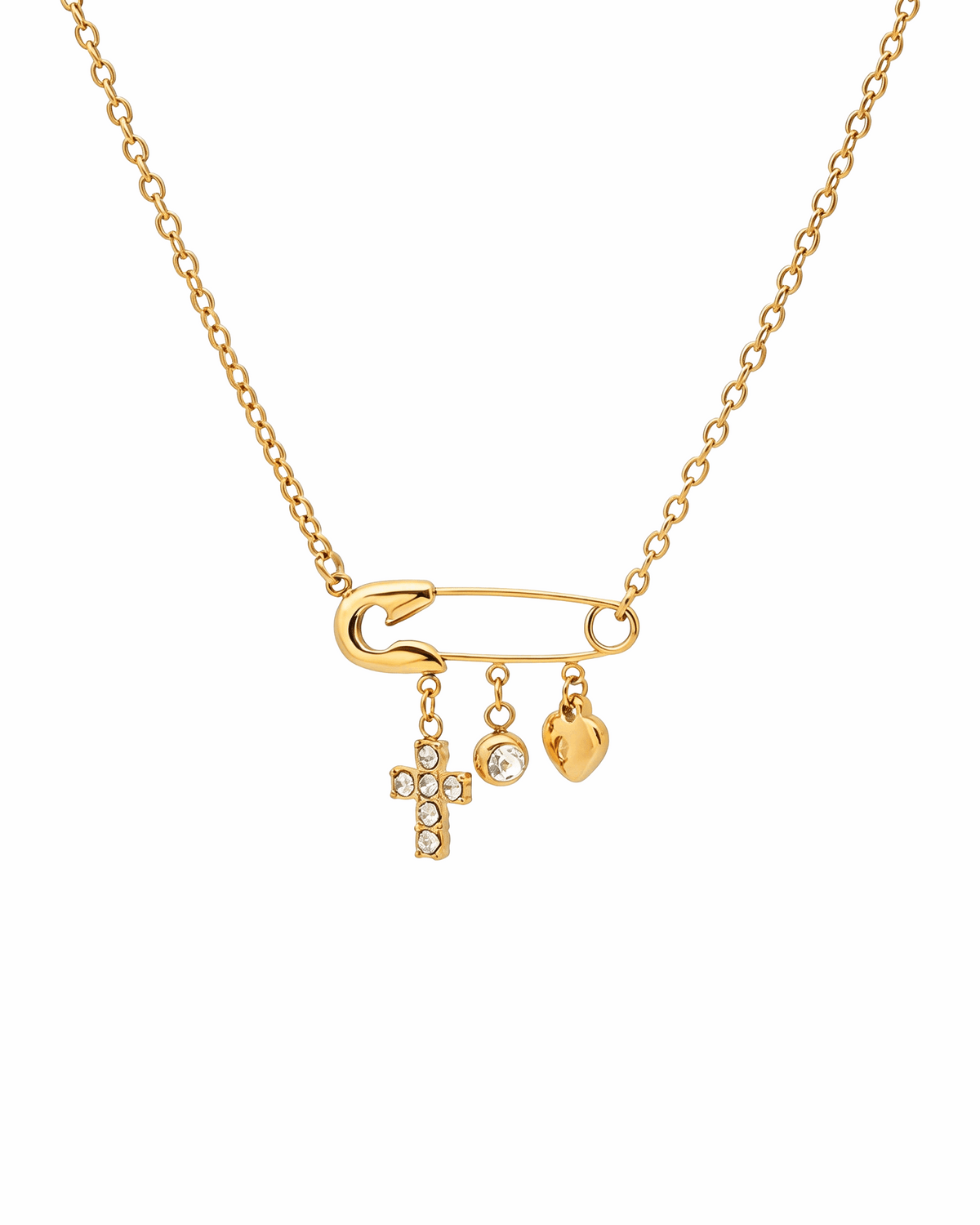 Modern Devotion Safety Pin Necklace